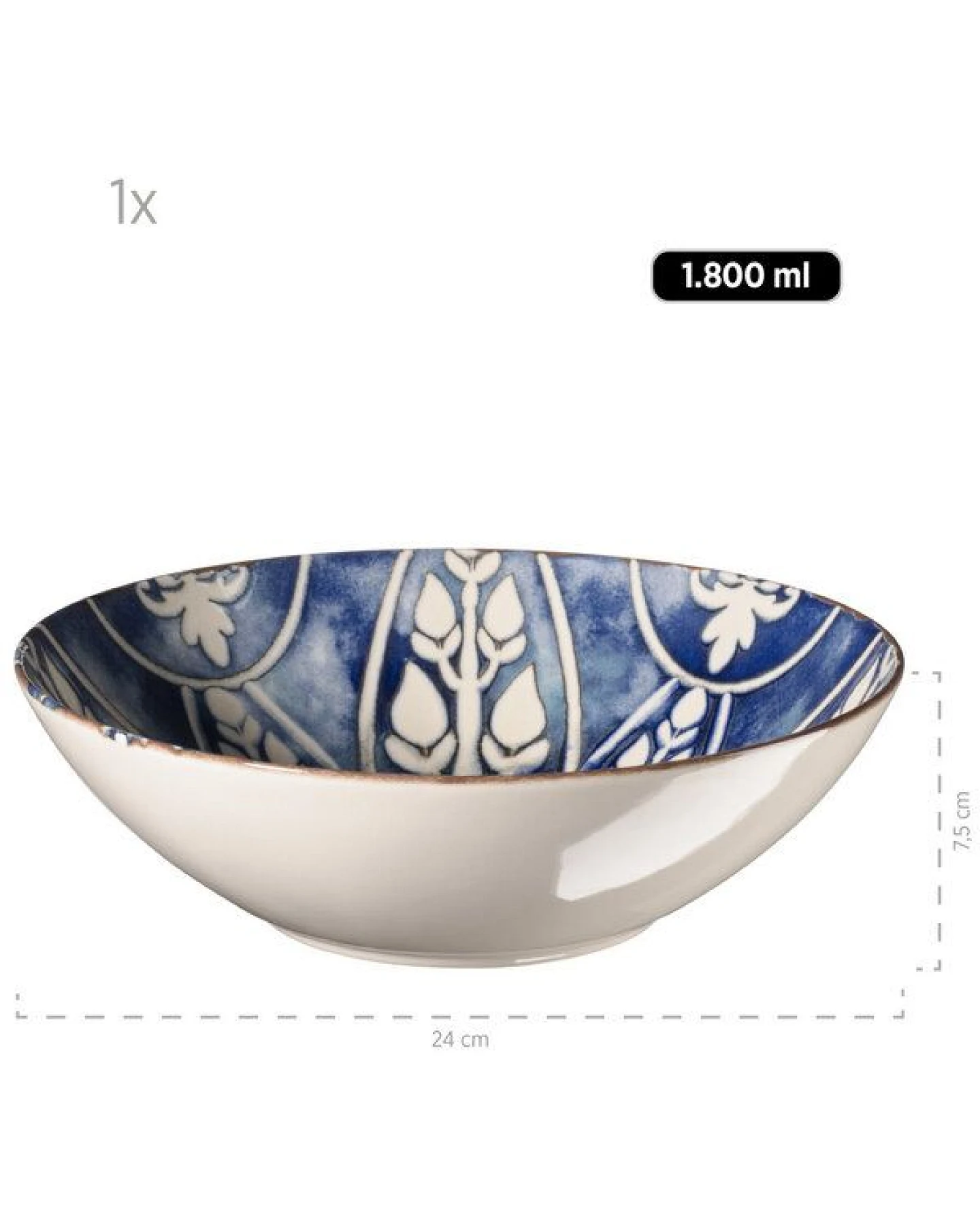Mäser Iberico Blue Salatschüssel-Set, Steinzeug – Ansicht 2