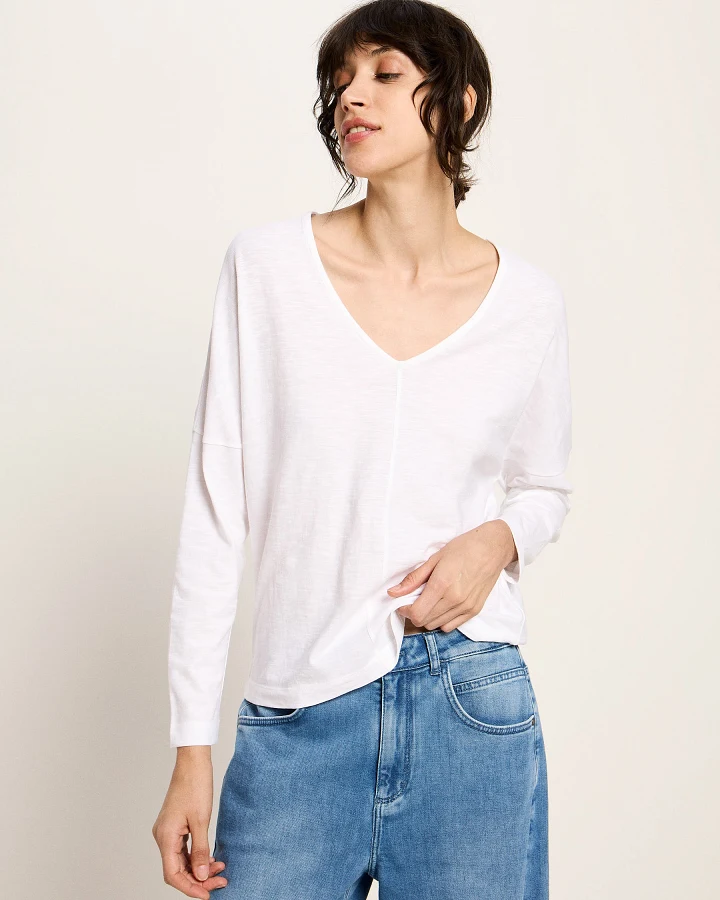 Shirt (GOTS) mit V-Ausschnitt
