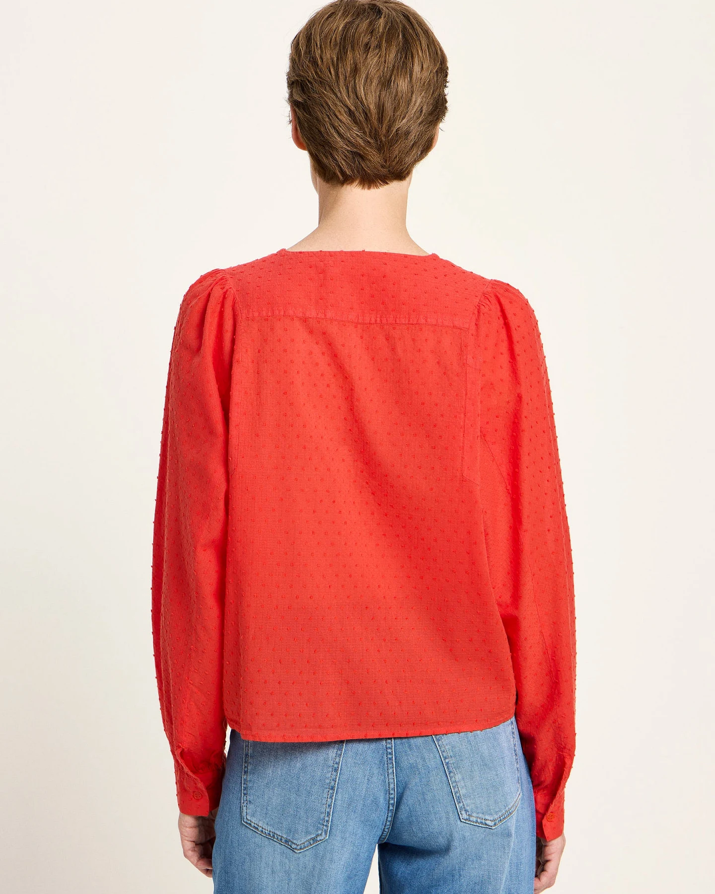 Strukturbluse mit Kräuseln – Ansicht 5