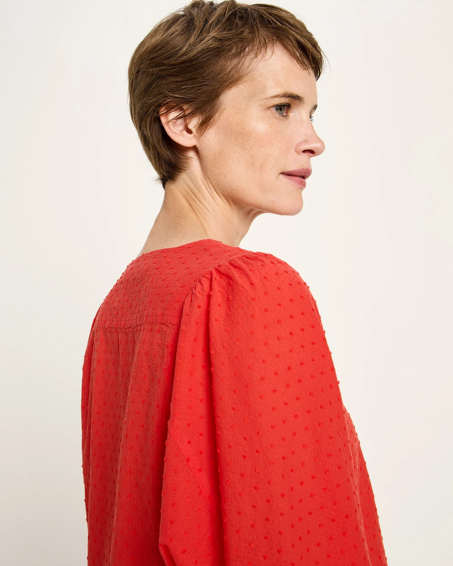 Strukturbluse mit Kräuseln – Ansicht 4