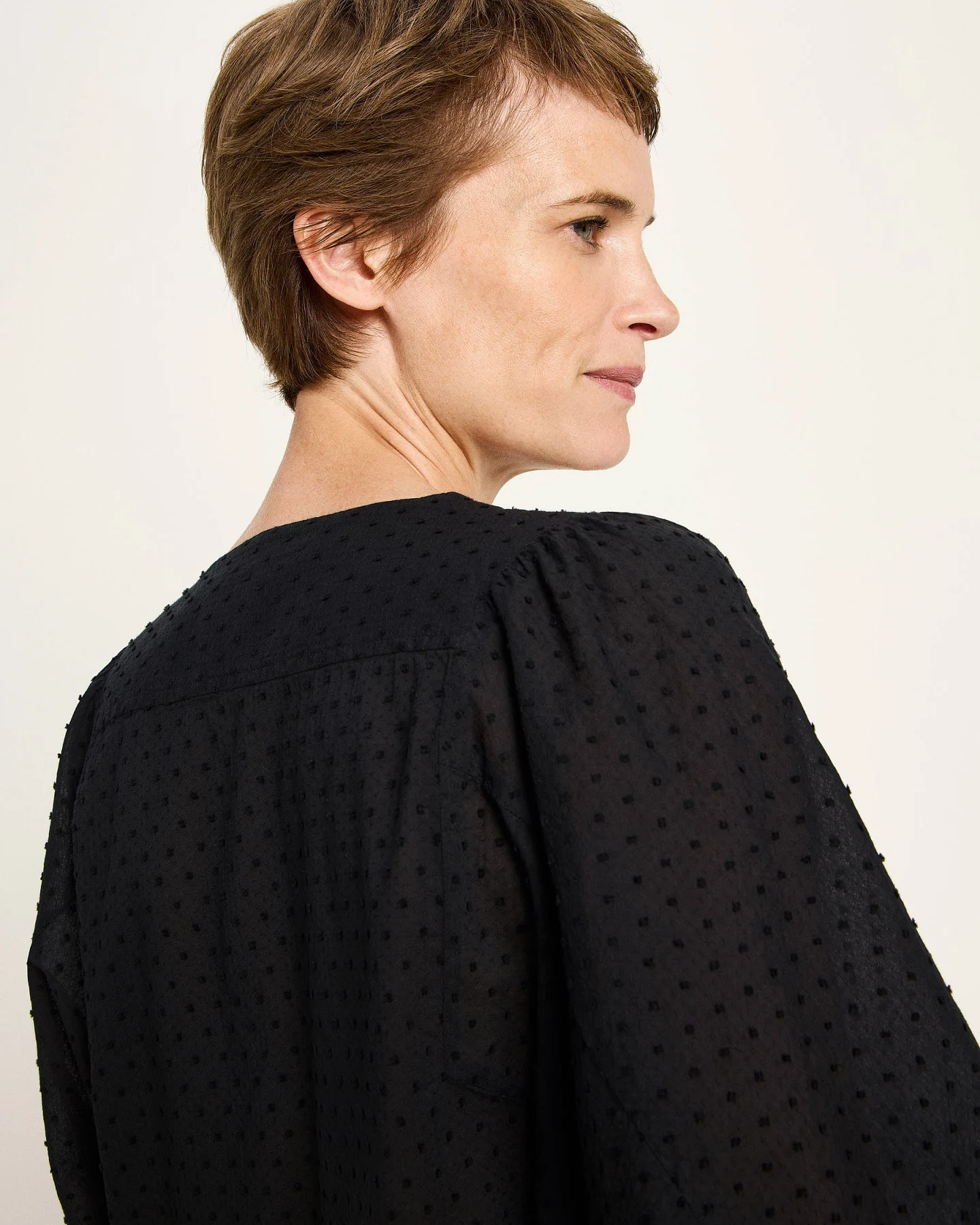 Strukturbluse mit Kräuseln – Ansicht 4