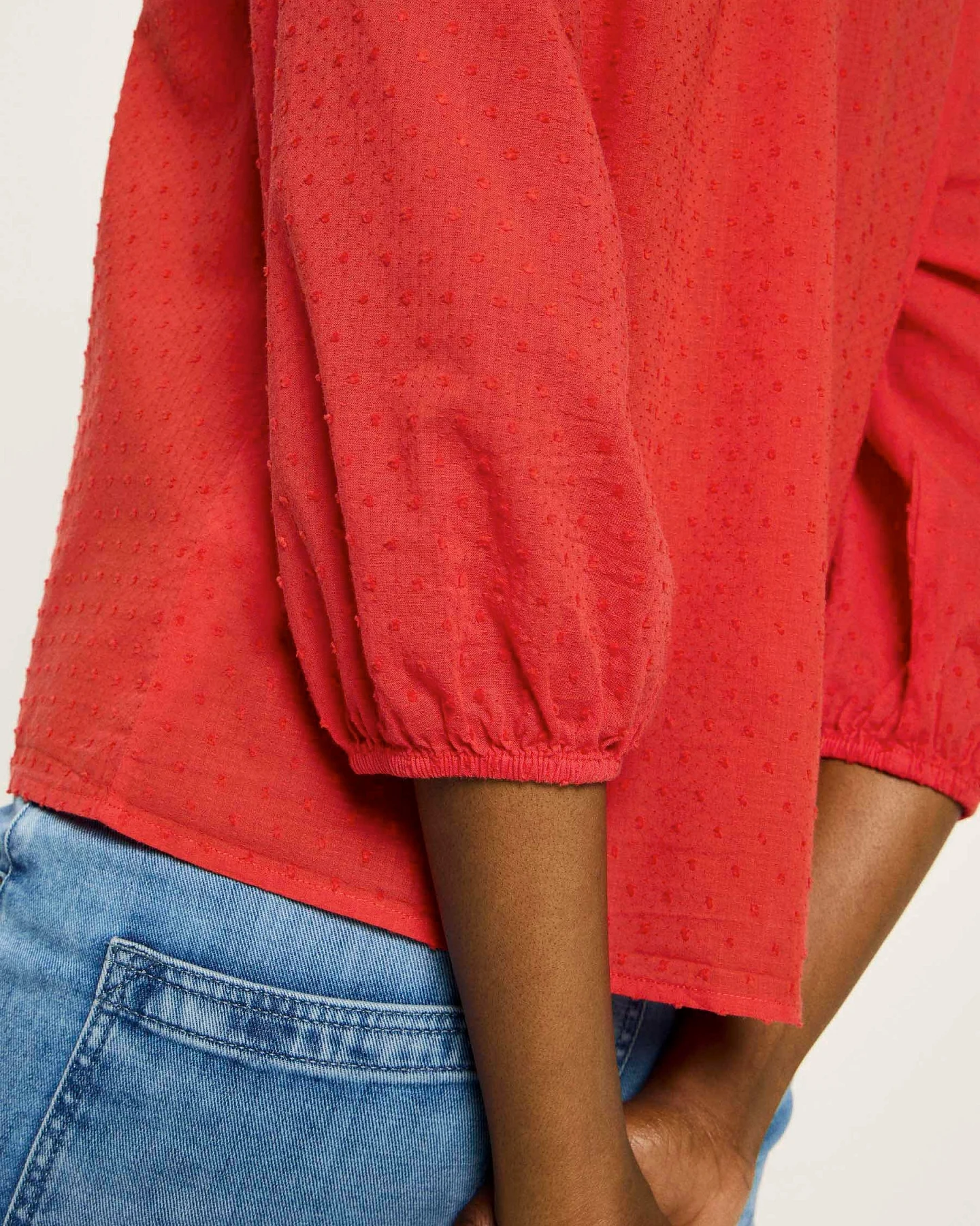 3/4 Arm Bluse mit Struktur – Ansicht 4