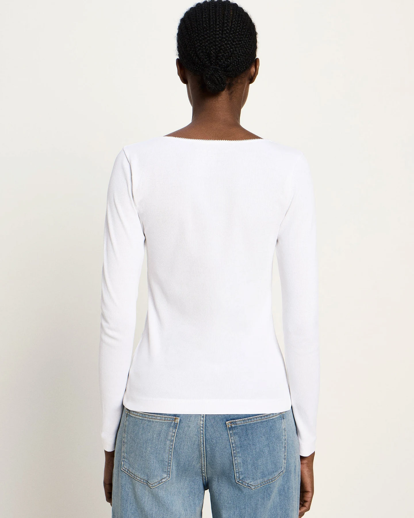 Langarmshirt mit Spitzenkante (GOTS) – Ansicht 5