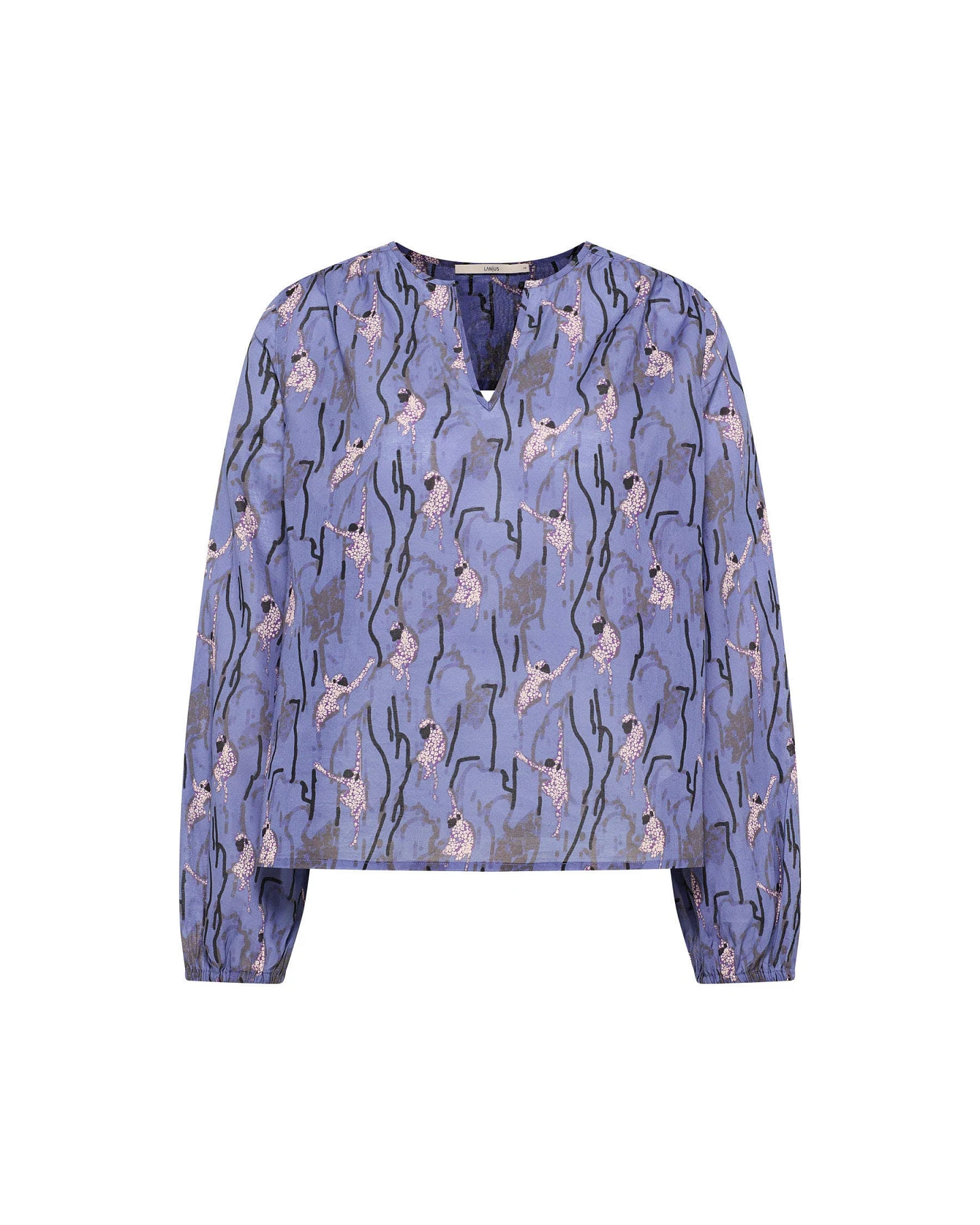 Langarm Bluse mit Kräuseln – Ansicht 6