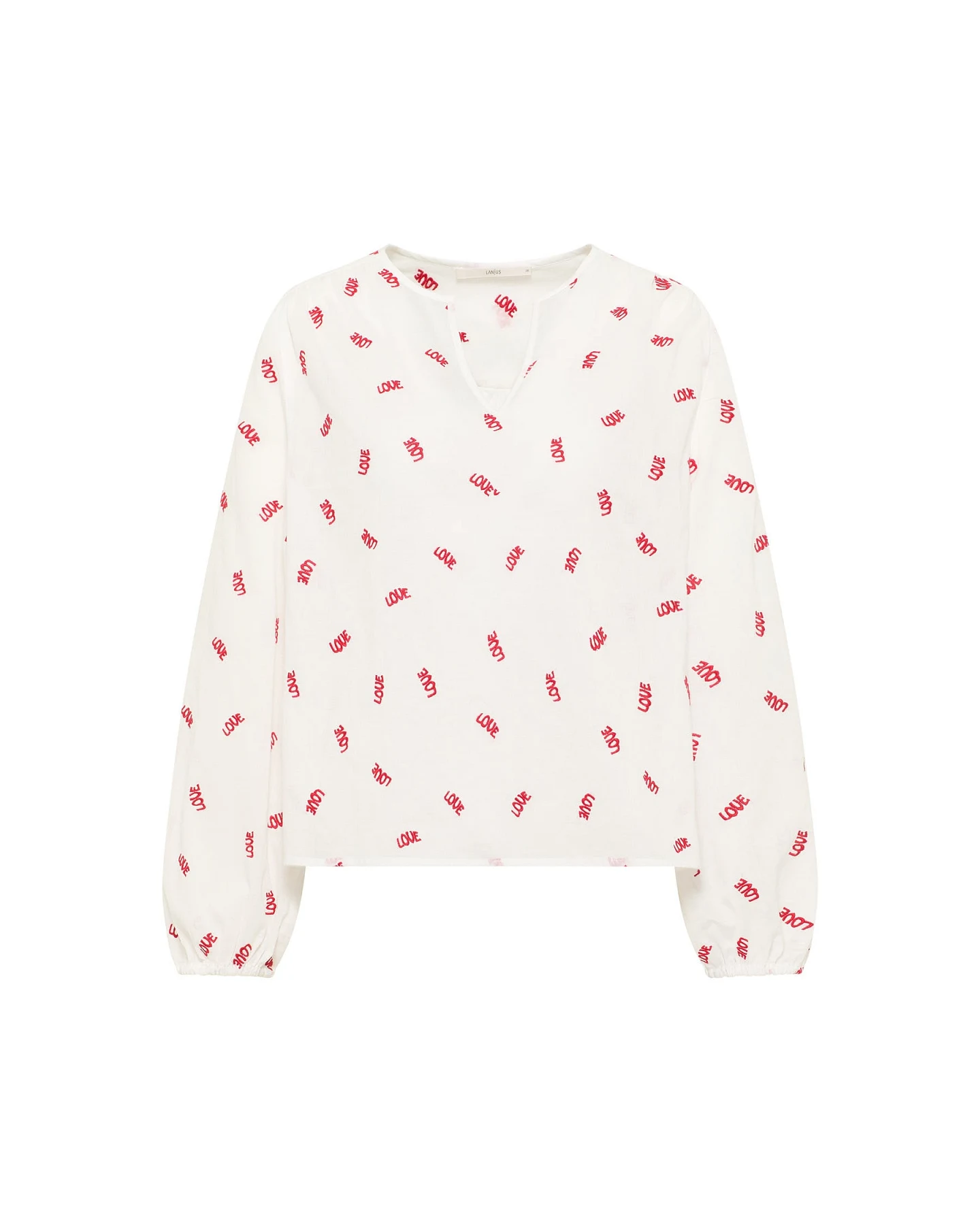 Langarm Bluse mit Kräuseln – Ansicht 6