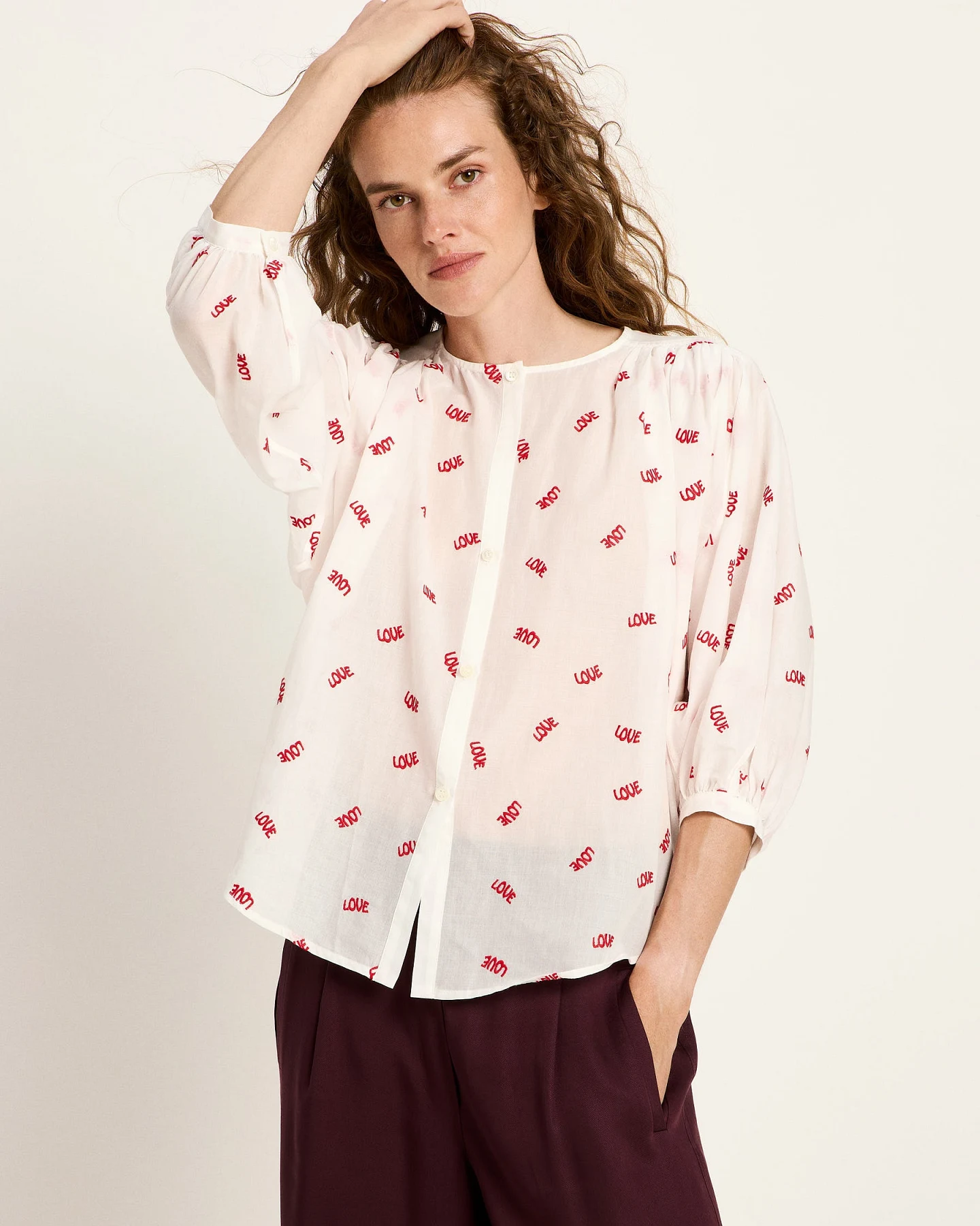 Bluse mit Kräuseln – Ansicht 2