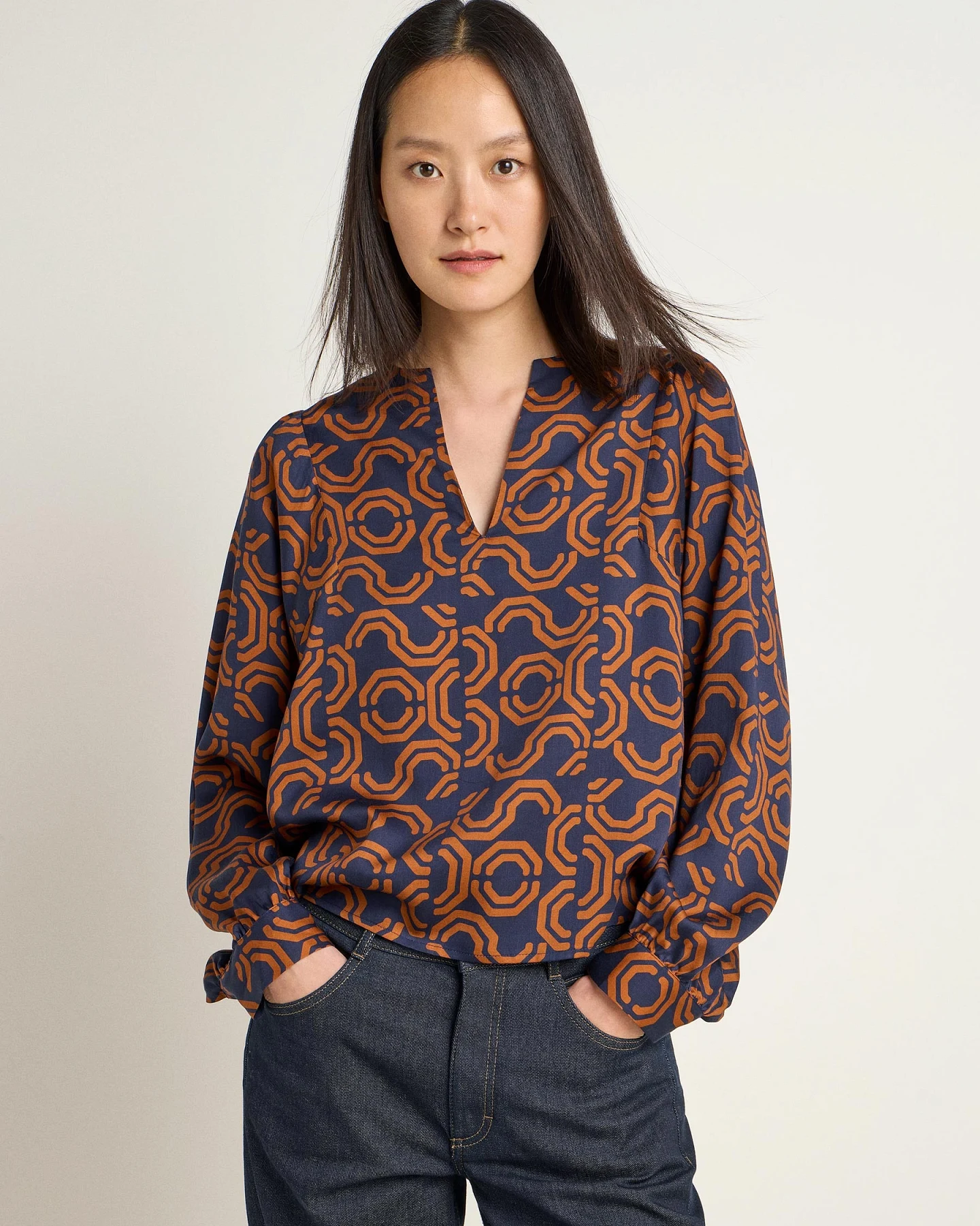 Bluse mit Kräuseln – Ansicht 2
