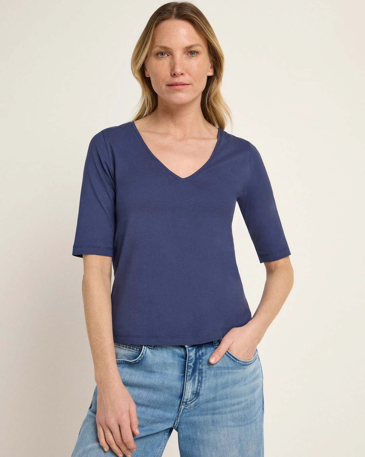 Halbarmshirt mit V-Ausschnitt (GOTS) – Ansicht 3