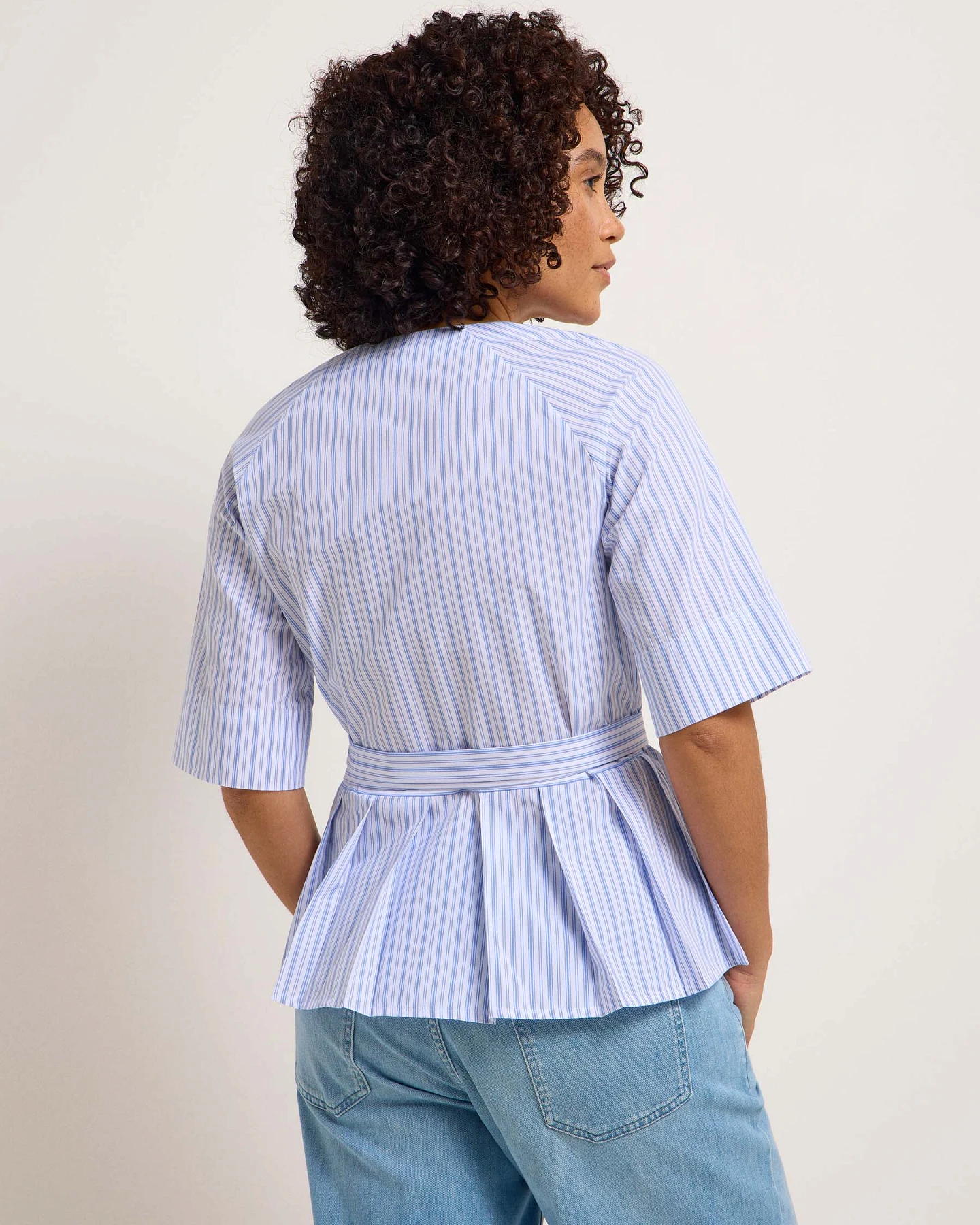 Wickelbluse mit Streifen (OCS) – Ansicht 4
