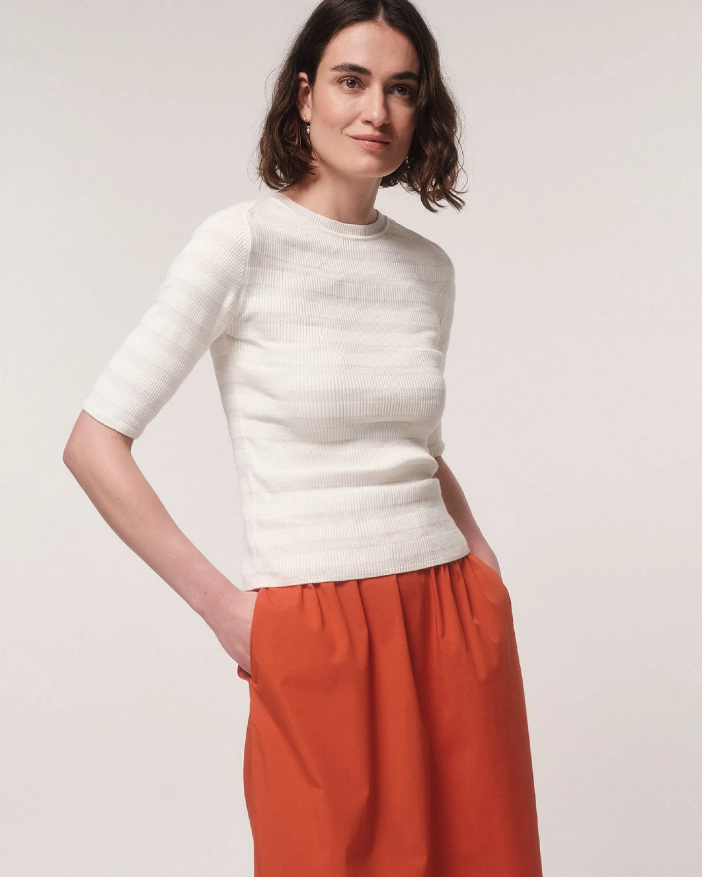 Rippen-Halbarmpullover (GOTS) – Ansicht 3