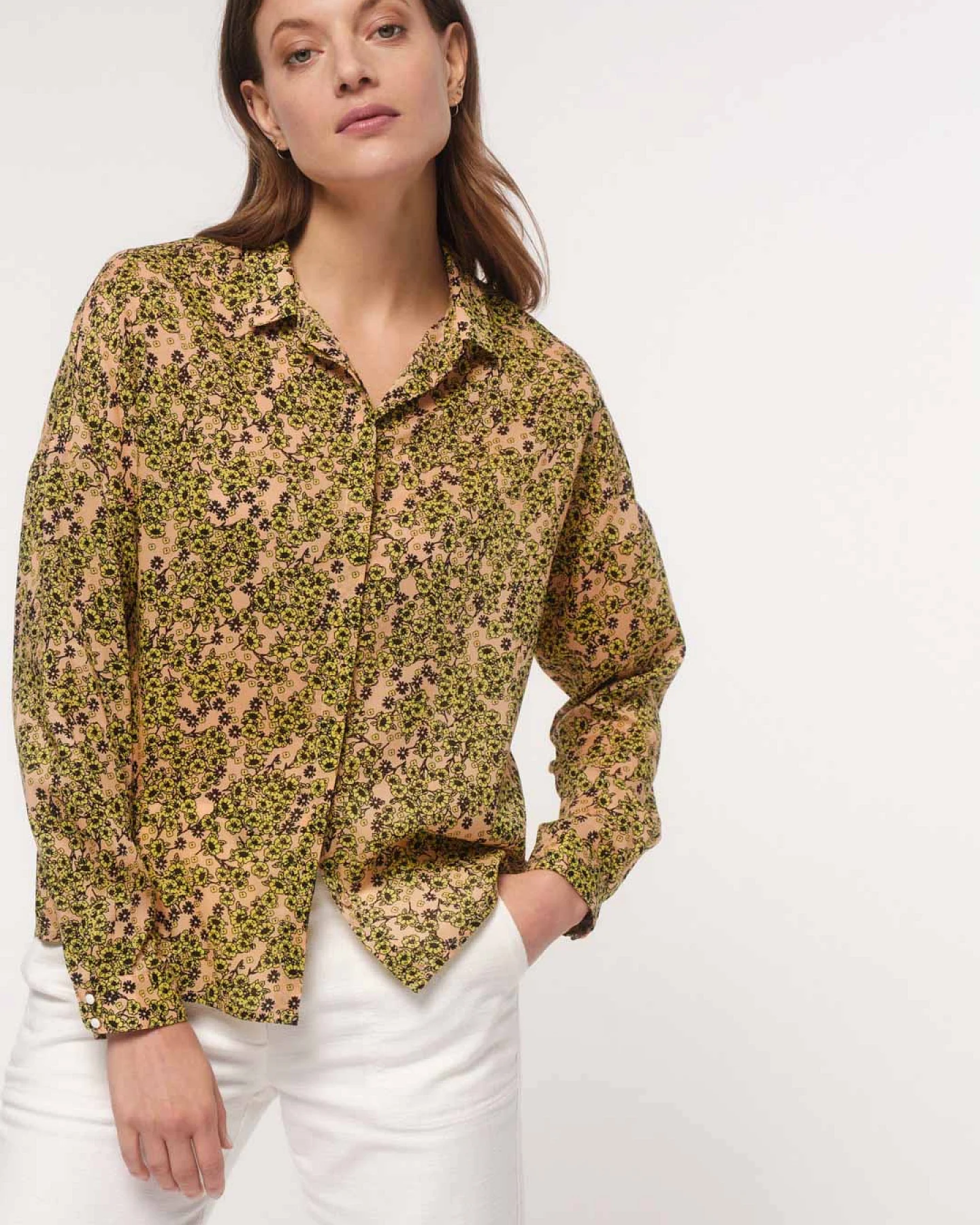 Hemdbluse Print Flower Field – Ansicht 3