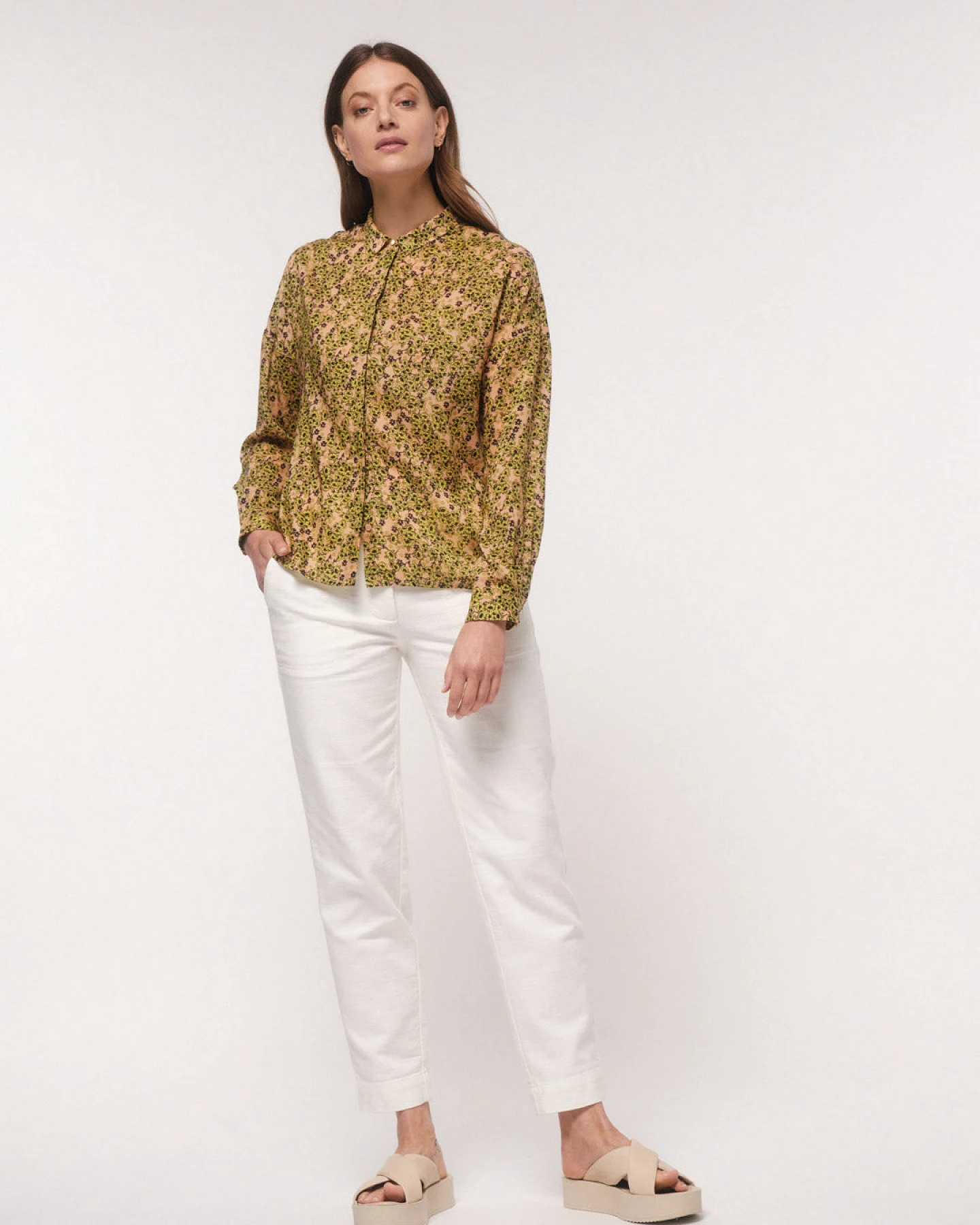 Hemdbluse Print Flower Field – Ansicht 2