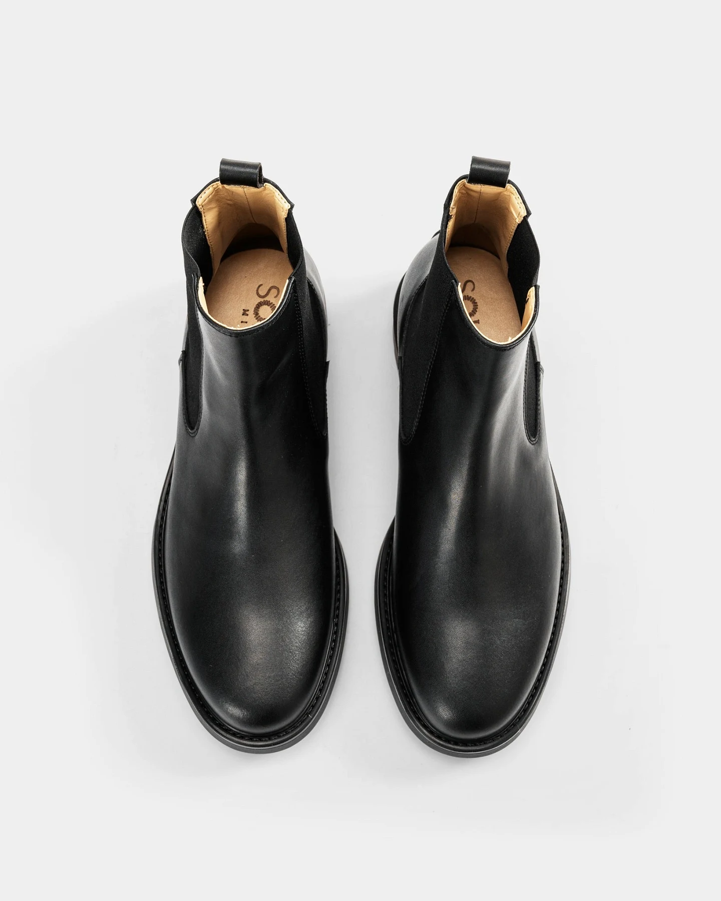 Solari Milano Herren vegan Chelsea Boots Herren Schwarz – Ansicht 2