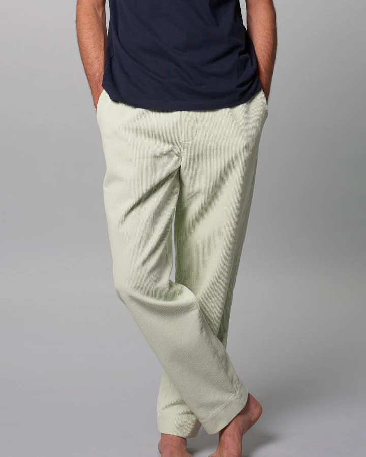 Côtelé Herren vegan Hose Lazy Washed Grün