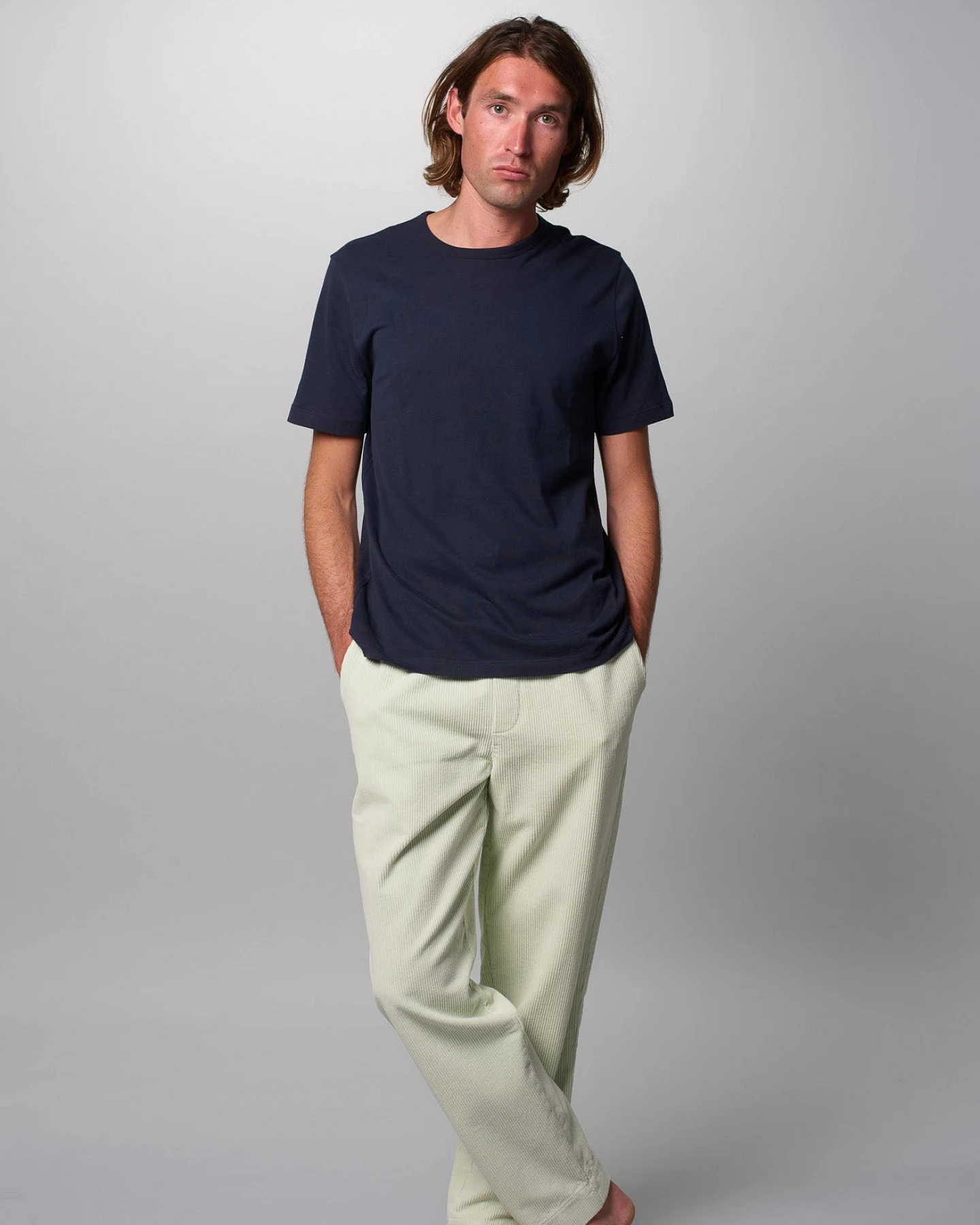 Côtelé Herren vegan Hose Lazy Washed Grün – Ansicht 2