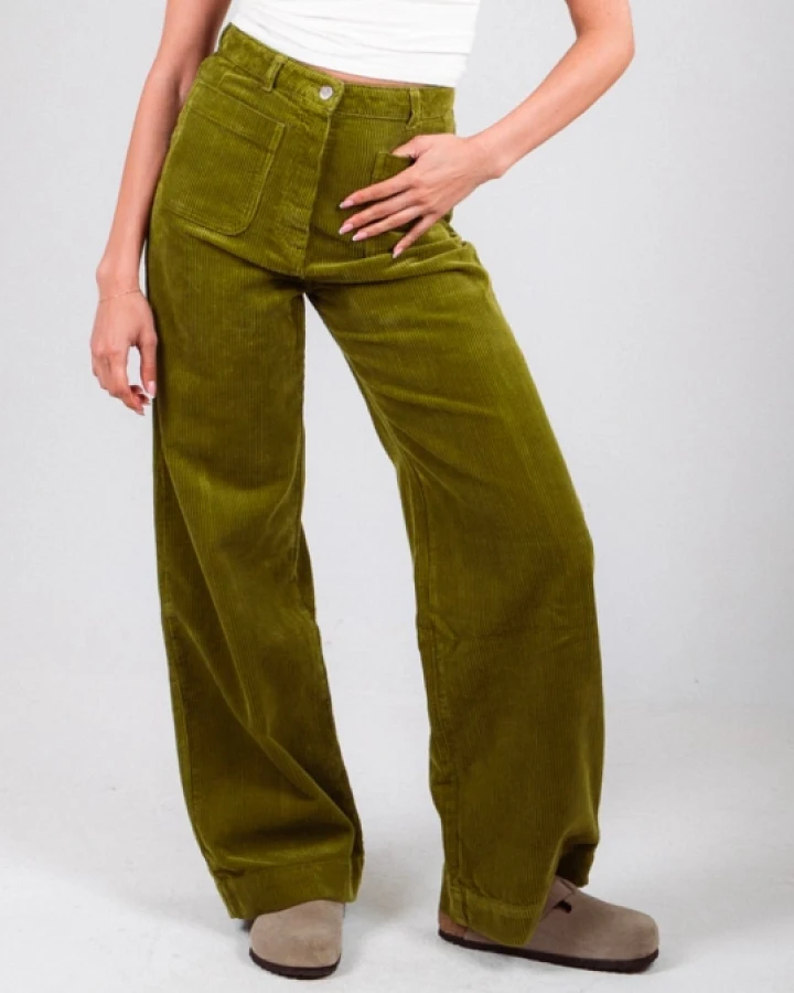Côtelé Damen vegan Hose Jane Khaki