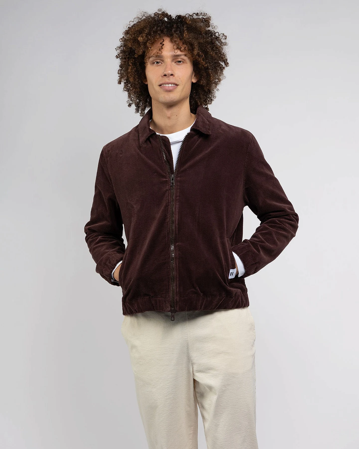 Côtelé Herren vegan Jacke Isaac Schokoladenbraun – Ansicht 2