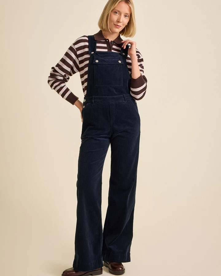 Côtelé Damen vegan Latzhose Angel Navy
