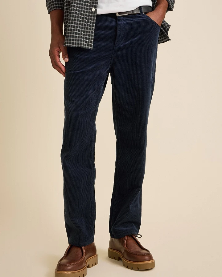 Côtelé Herren vegan Hose Mit Geradem Bein Marineblau