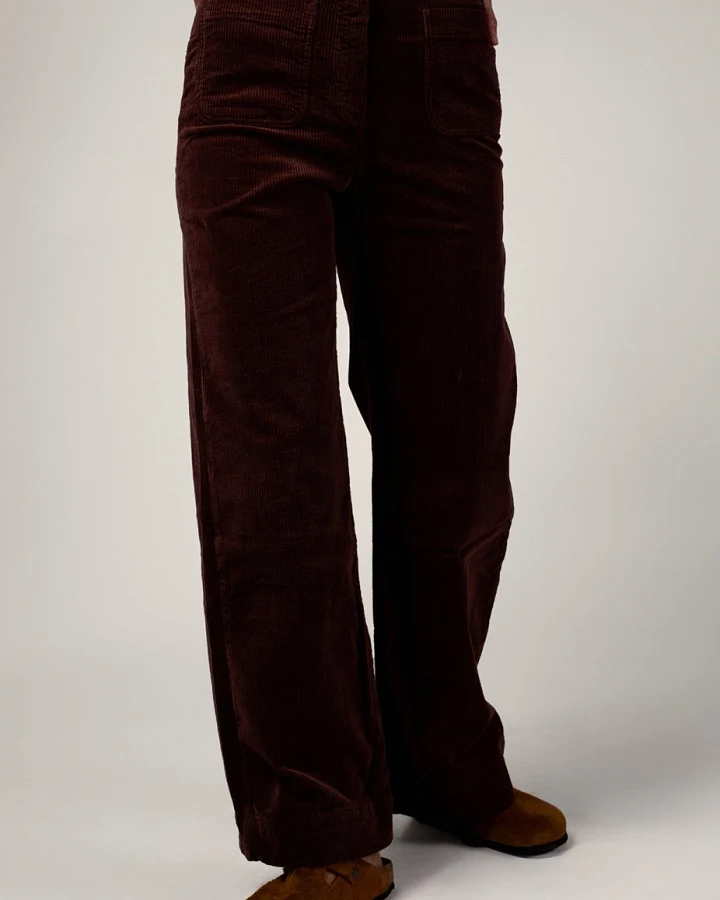 Côtelé Damen vegan Hose Jane Schokoladenbraun