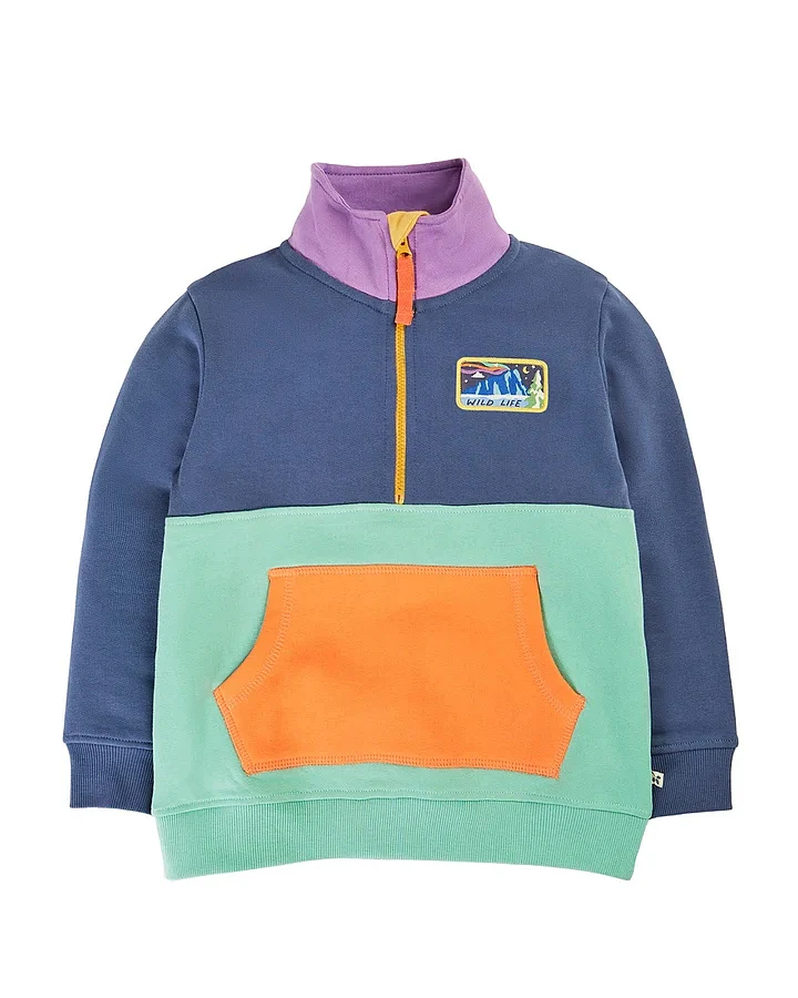Frugi - Sweatshirt mit Reißverschluss "Colorblocking"