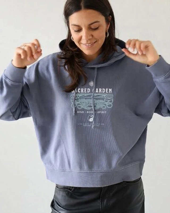 Kultgut Kuschelig weich- Vintagelook- Hoodie/ Sacred Garden