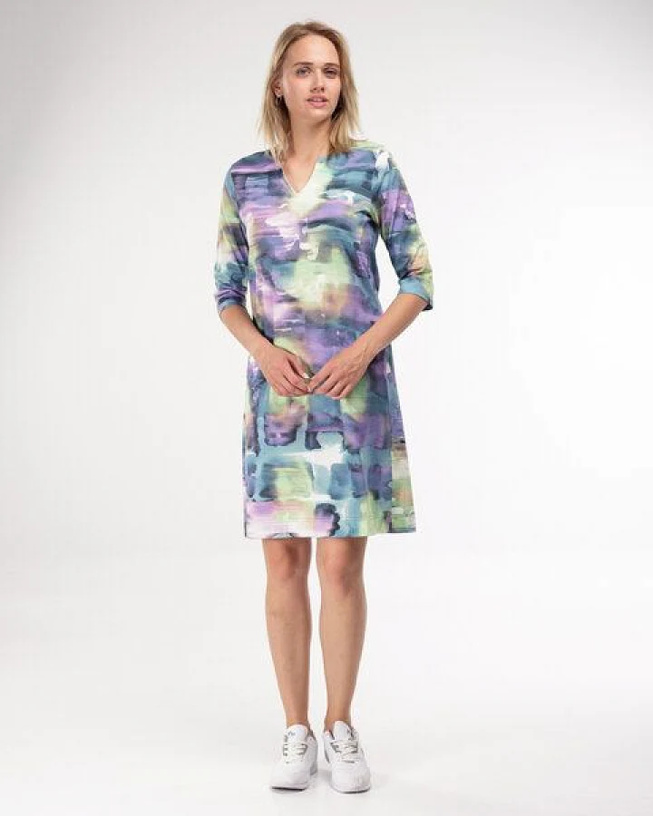 Alma & Lovis Lockeres Sommerkleid mit Art Print aus Bio-Baumwolle