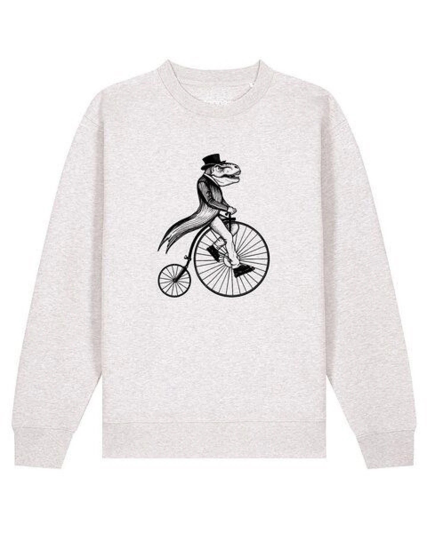 watapparel Sweatshirt Unisex T-Rex auf Fahrrad – Ansicht 2