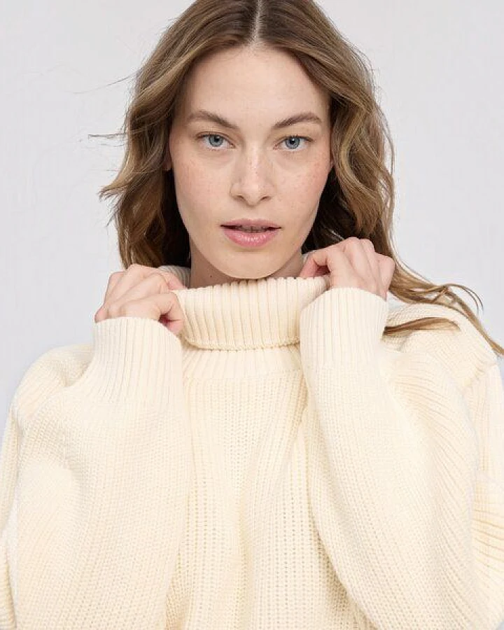 Mazine Chunky Knit Turtle Neck Jumper