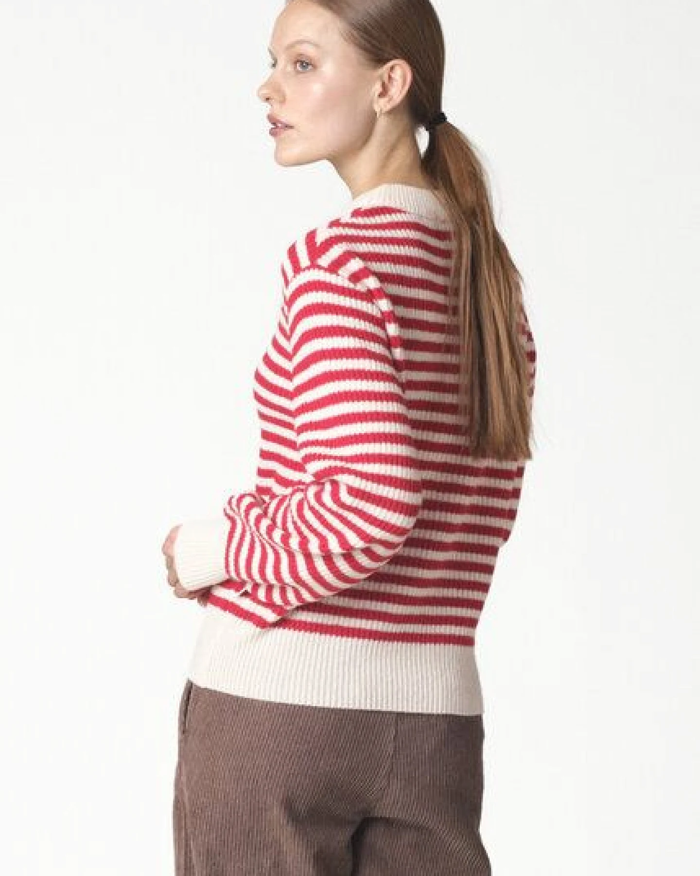 Klitmøller Collective Gestreifter Strickpullover aus Merinowolle Modell: Gunilla – Ansicht 3