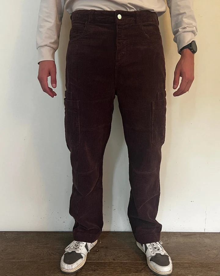Côtelé Herren vegan Cargohose Schokoladenbraun