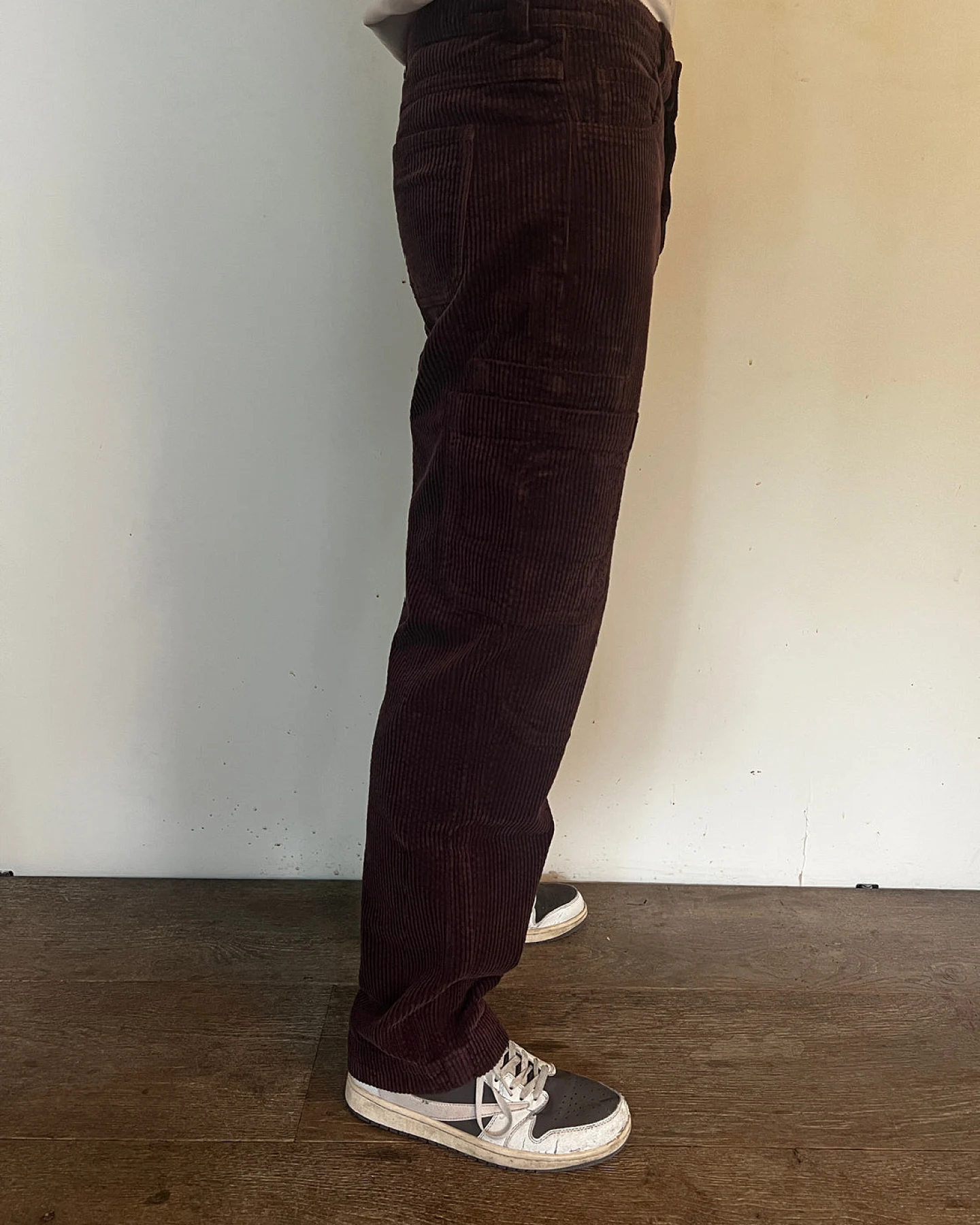 Côtelé Herren vegan Cargohose Schokoladenbraun – Ansicht 2