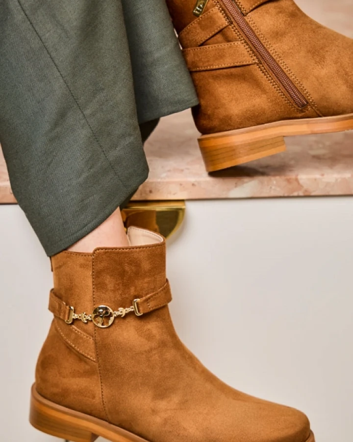 Minuit Sur Terre Damen vegan Stiefel Capsule In Haselnussbraun