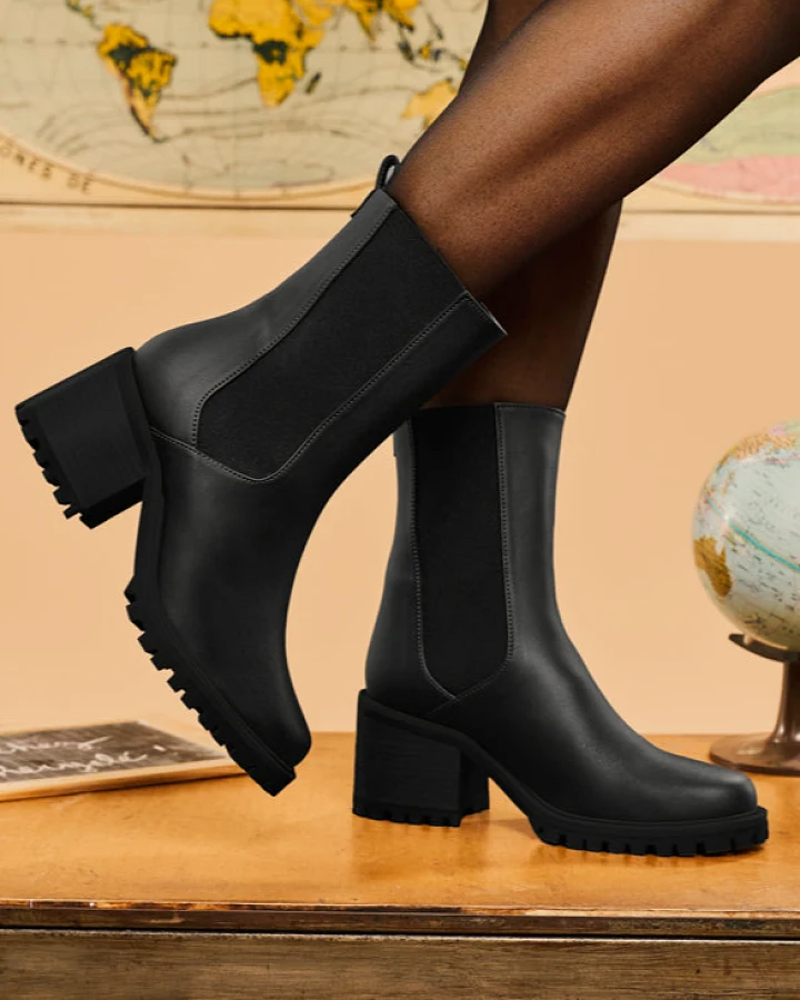 Minuit Sur Terre Damen vegan Stiefel Eugenie Schwarz