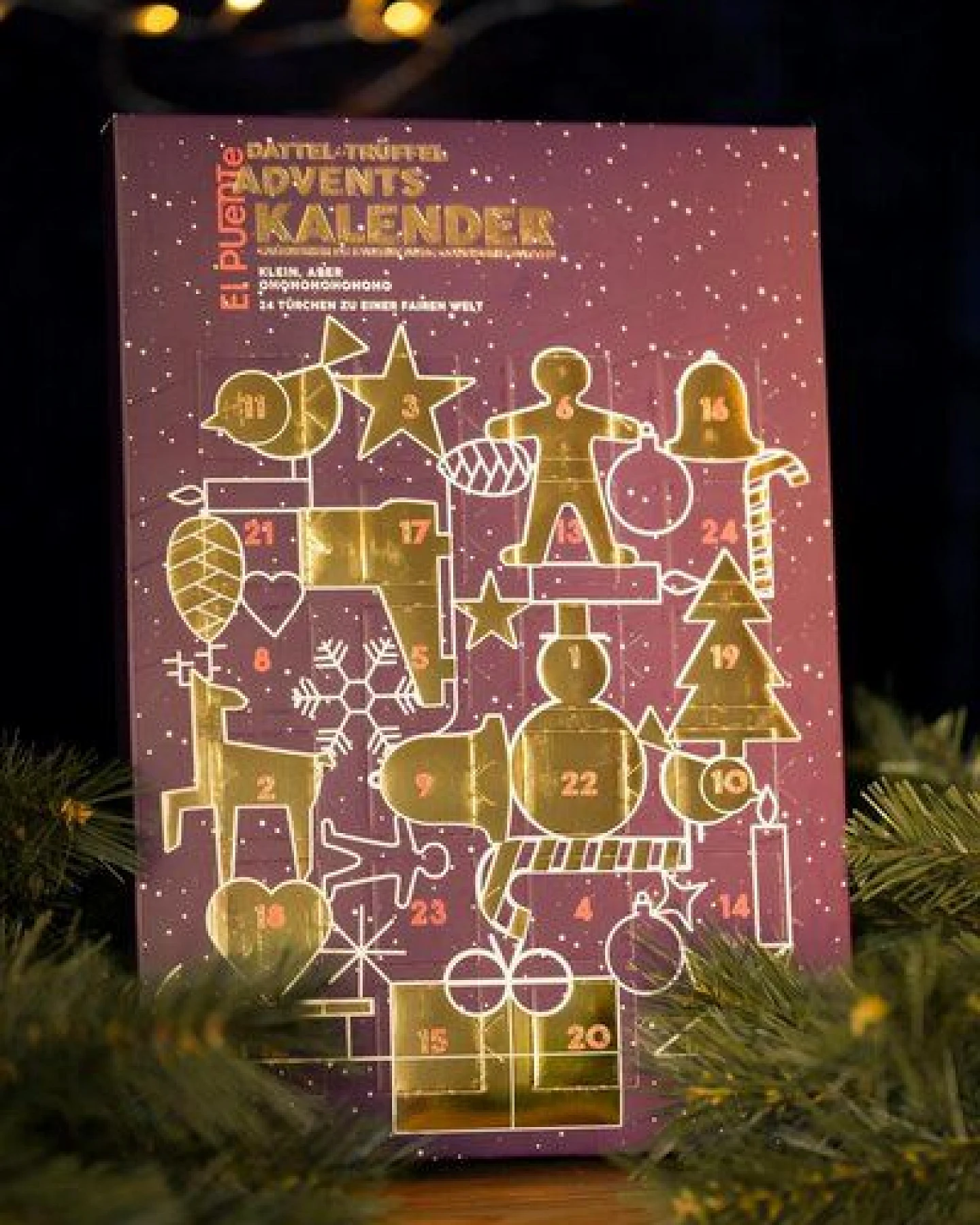 El Puente Veganer Bio Dattel-Trüffel Adventskalender – Ansicht 3