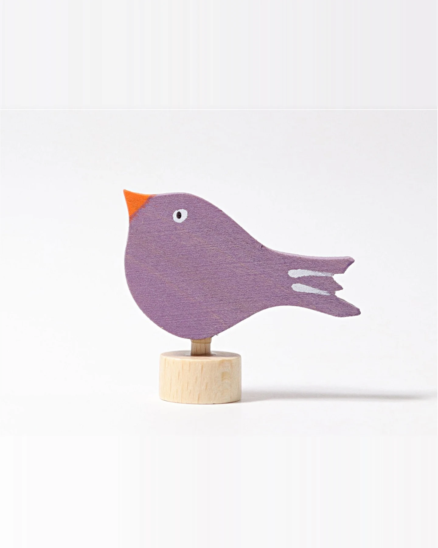 Grimms Sitzender Vogel Steckfigur aus Lindenholz, bunt lasiert Höhe 5 cm – Ansicht 2