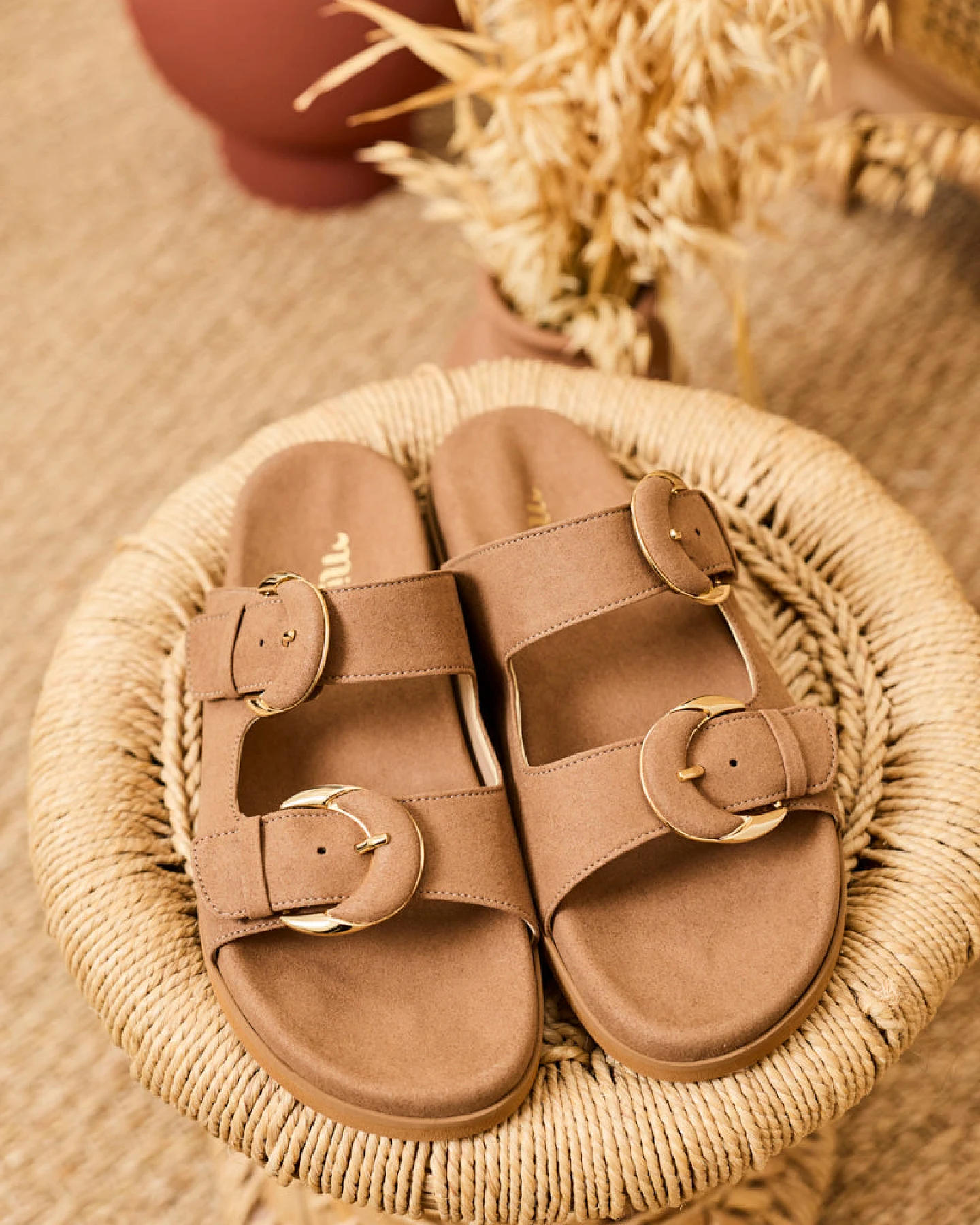 Minuit Sur Terre Damen vegan Sandalen Camelia Mokka Beige Braun – Ansicht 2