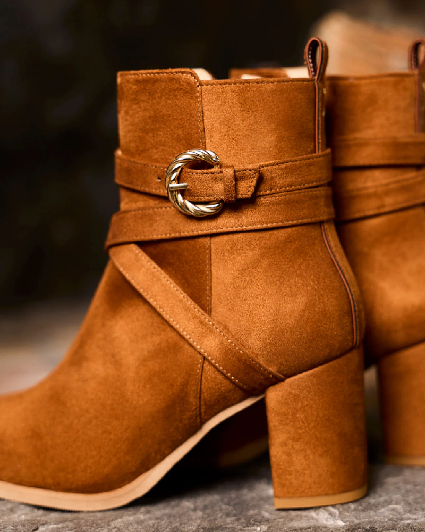 Minuit Sur Terre Damen vegan Boots Relief Haselnuss – Ansicht 2