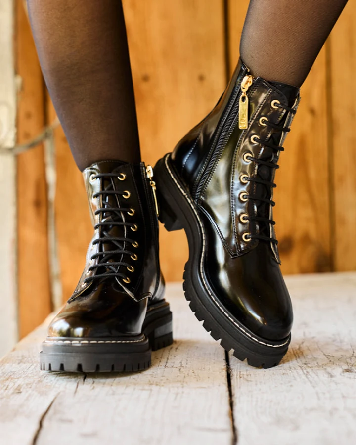 Minuit Sur Terre Damen vegan Stiefel Sybelles Schwarz