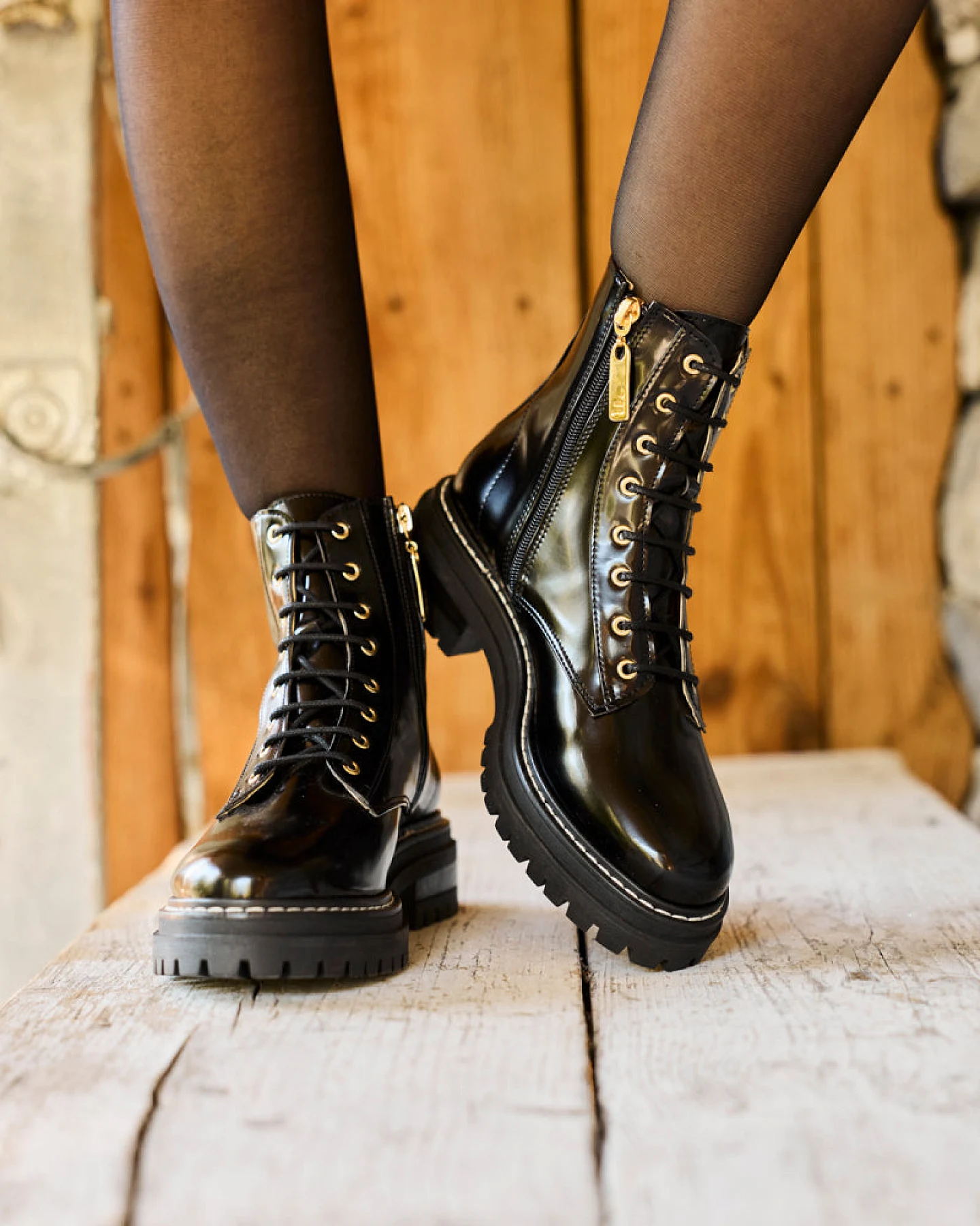 Minuit Sur Terre Damen vegan Stiefel Sybelles Schwarz – Ansicht 2