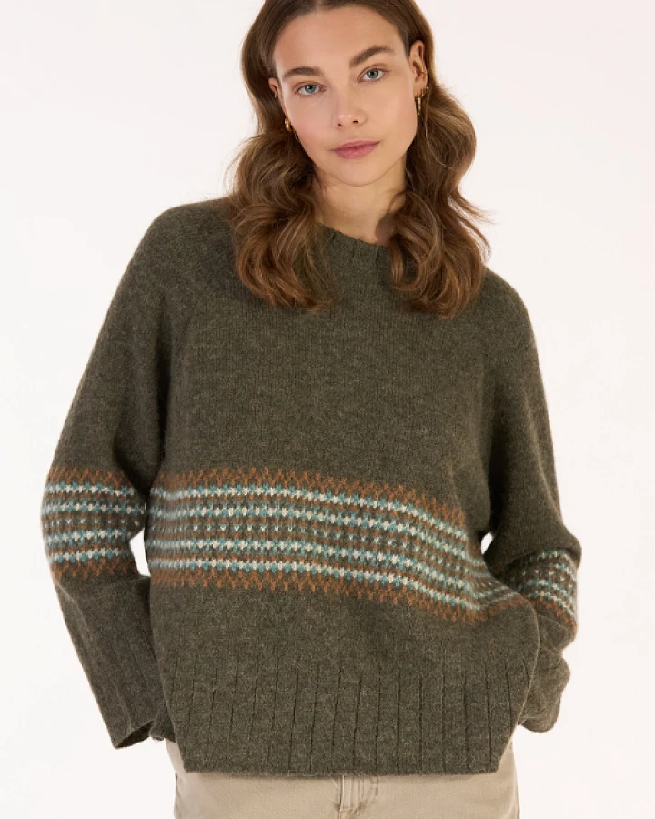 Alpaka Jacquard Pullover Modell: Jane