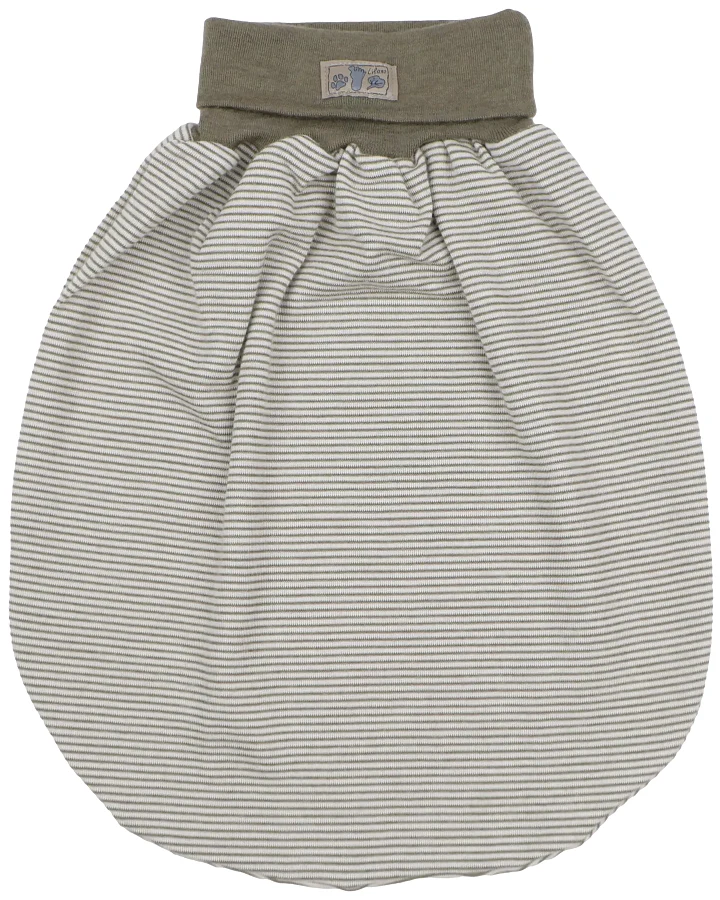 Lilano - Strampelsack Wolle-Seide khaki geringelt