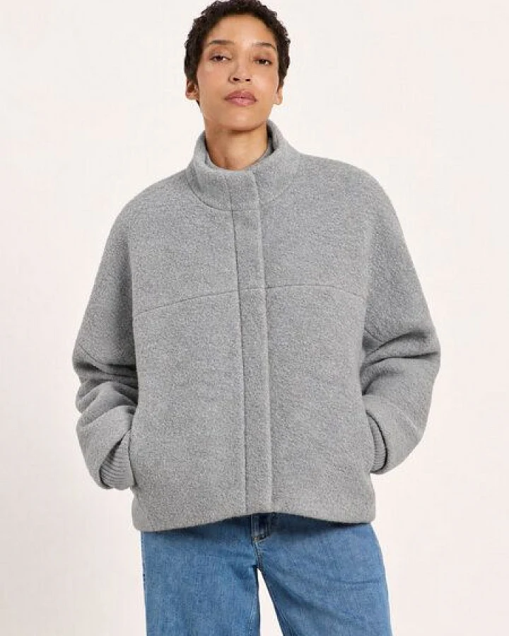 LANIUS Walkjacke Oversize (GOTS) aus Bio-Schurwolle und Bio-Baumwolle