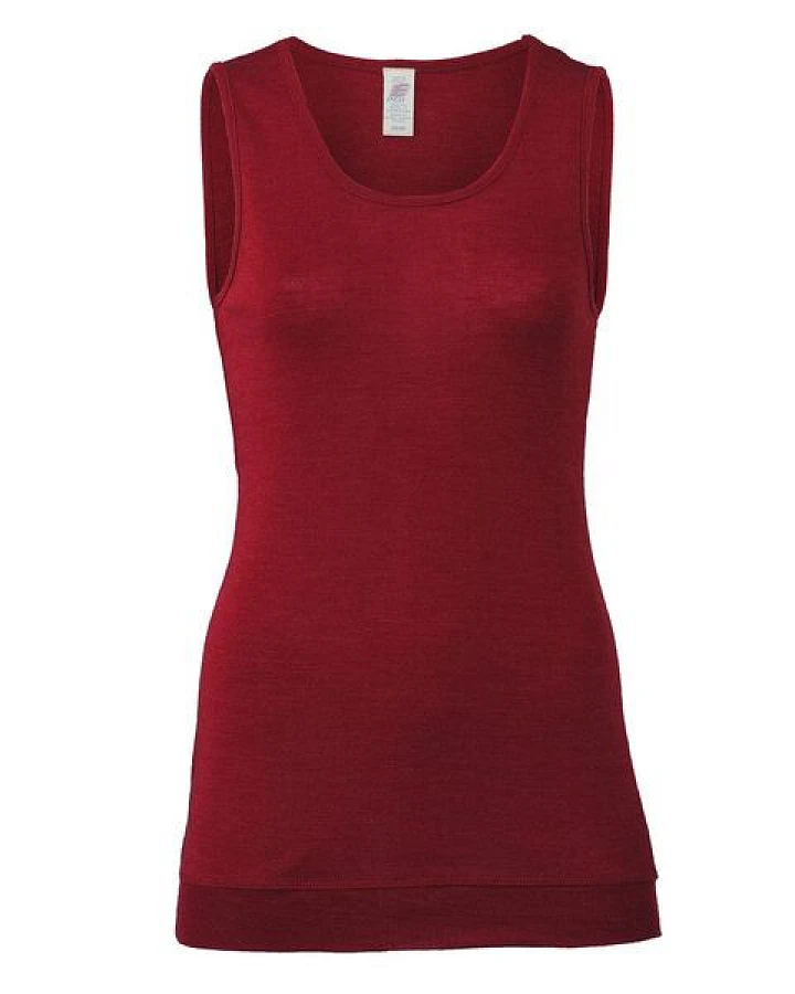 Engel Natur Damen-Longshirt ärmellos Schurwolle Seide