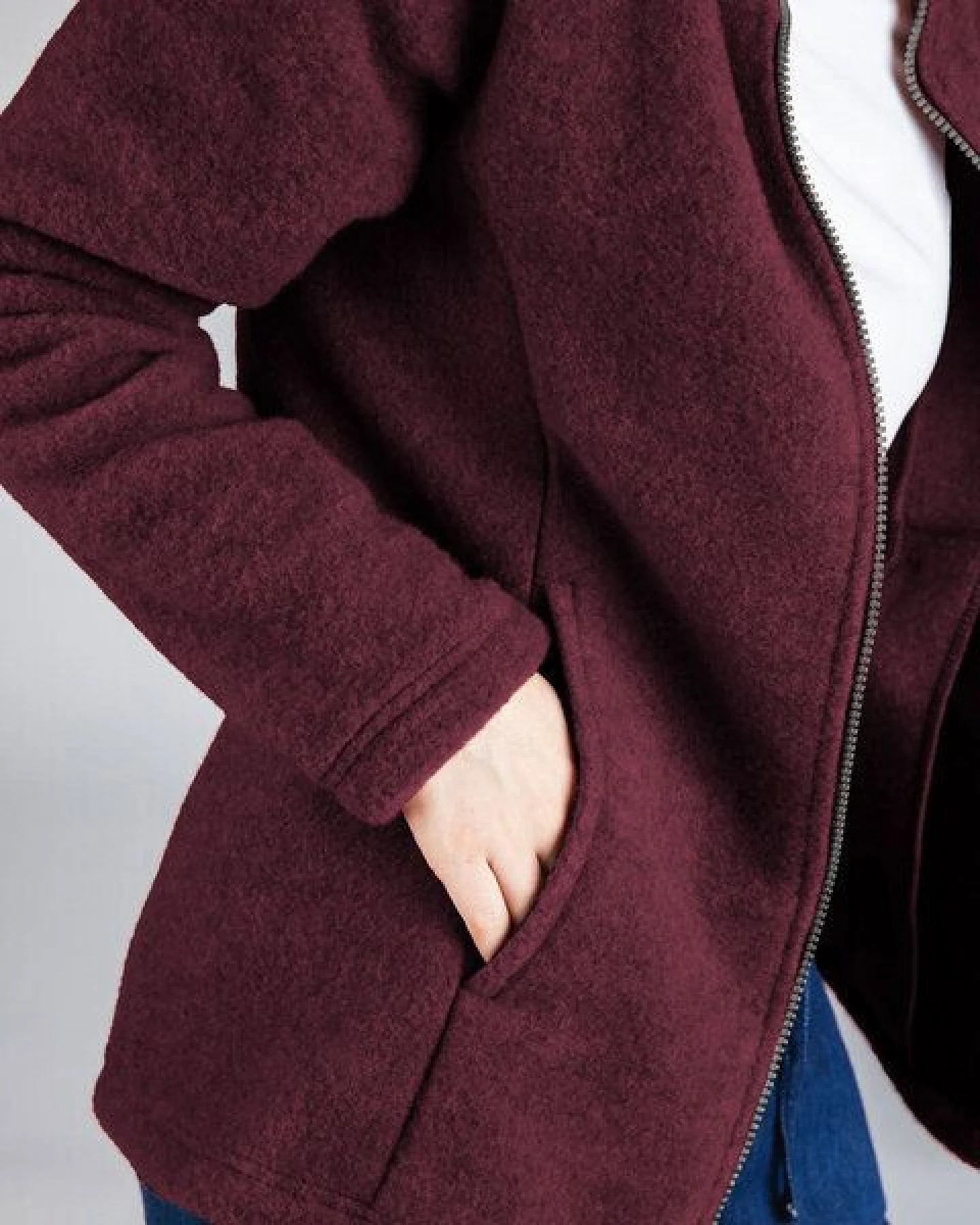 Engel Damen Fleece-Jacke mit Reißverschluss Schurwolle – Ansicht 4