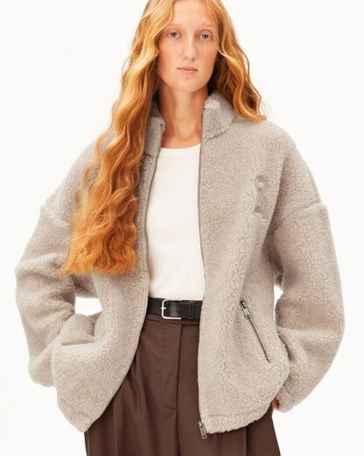 Produktseite: ARMEDANGELS WOOL BLEND FLEECE Damen Fleecejacke aus recyceltem Woll-Mix