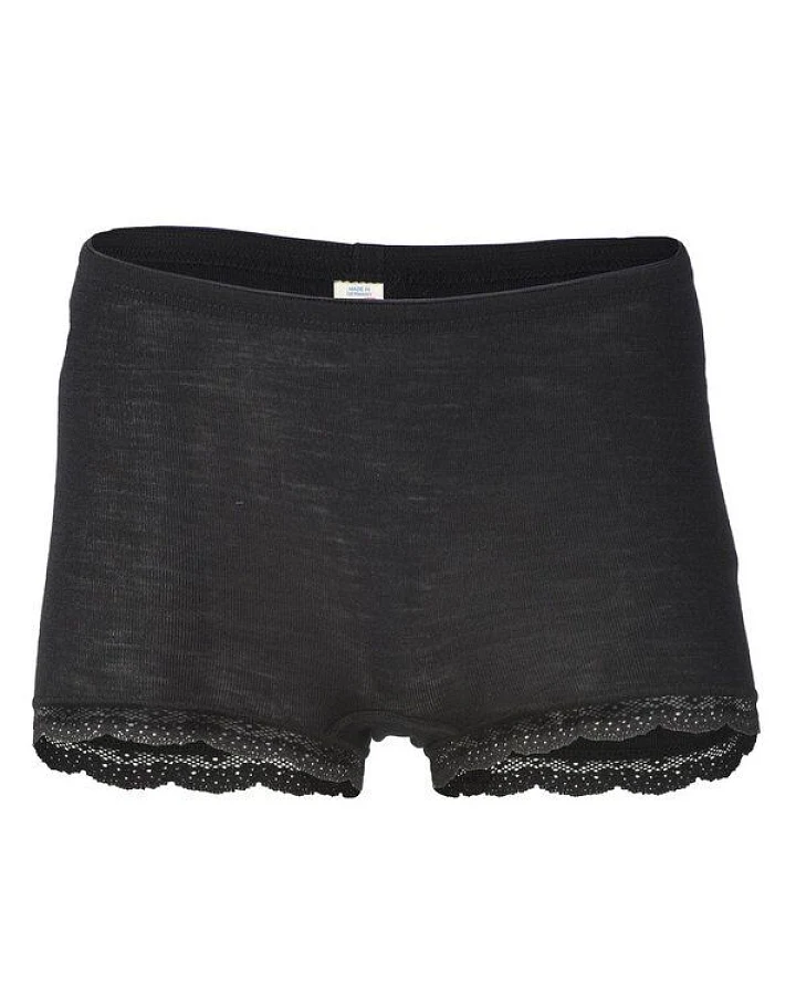 Engel Natur Damen-Pants mit Spitzenabschluss Schurwolle Seide