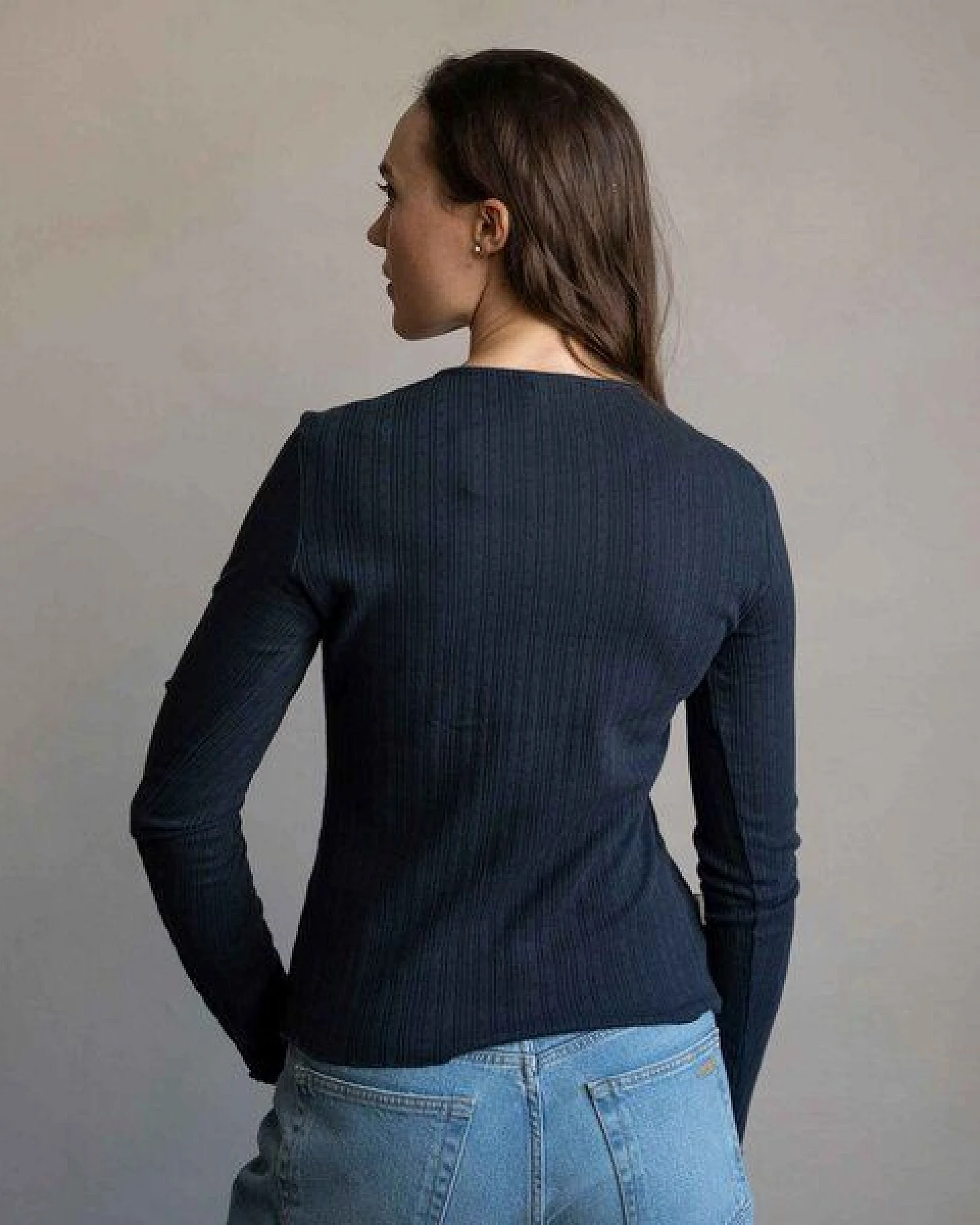 Vresh Clothing Vrederica - Pointelle Longsleeve aus Biobaumwolle – Ansicht 2