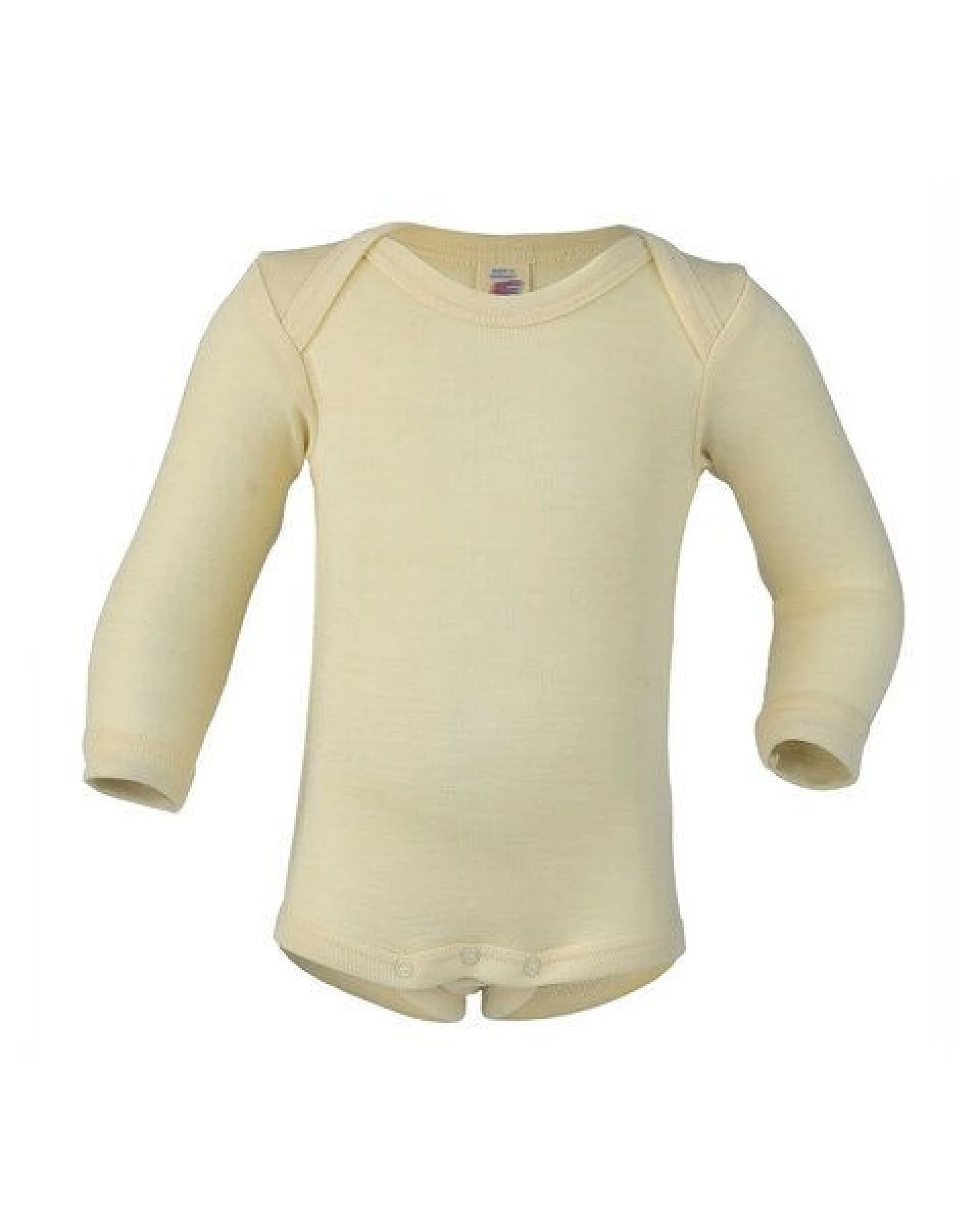 Engel Natur Uni Baby-Body Langarm Schurwolle Seide – Ansicht 2