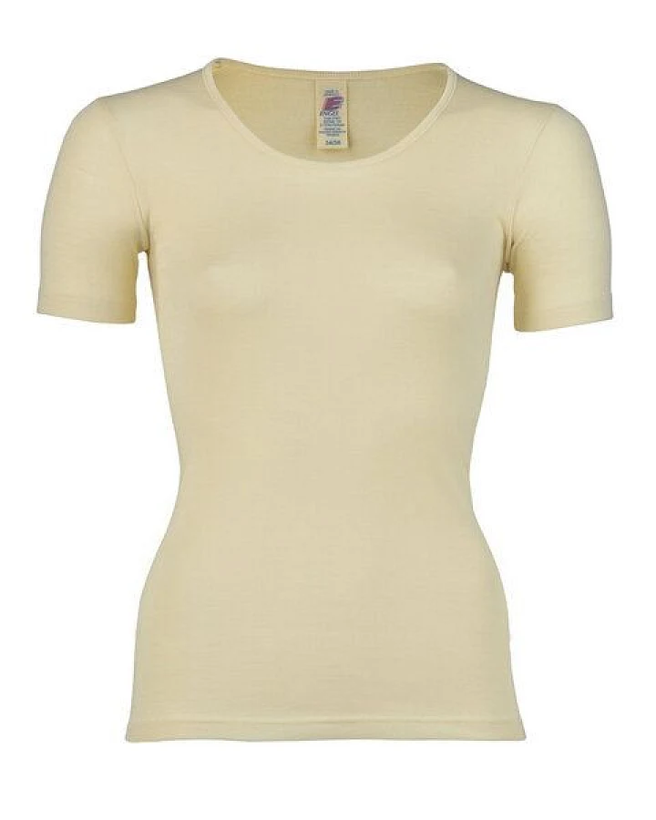 Engel Natur Damen-Shirt Kurzarm Schurwolle Seide